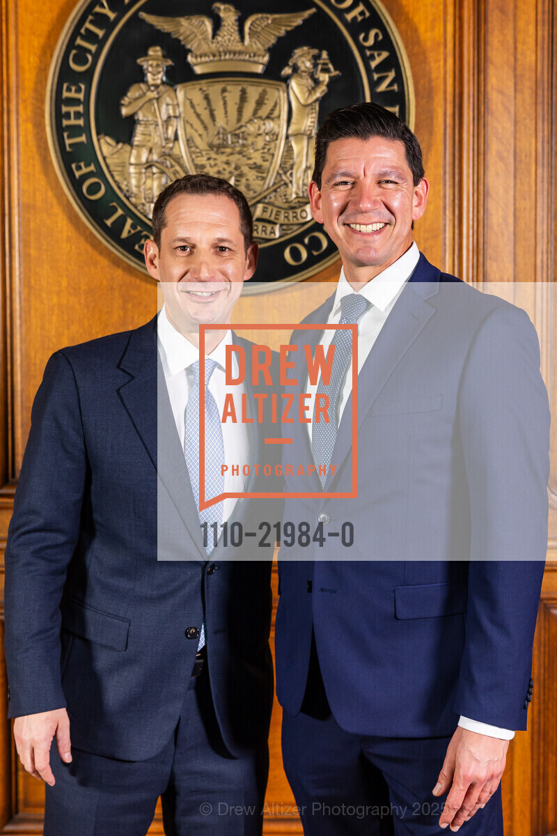 Daniel Lurie, Joaquín Torres, Photo Line for Daniel Lurie's SF Mayoral Inauguration, San Francisco City Hall, The Mayor's Office. One Dr Carlton B Goodlett Place, January 8th, 2025, Photo #1110-21984-0 Daniel Lurie, Joaquín Torres, Photo #1110-21984-0
