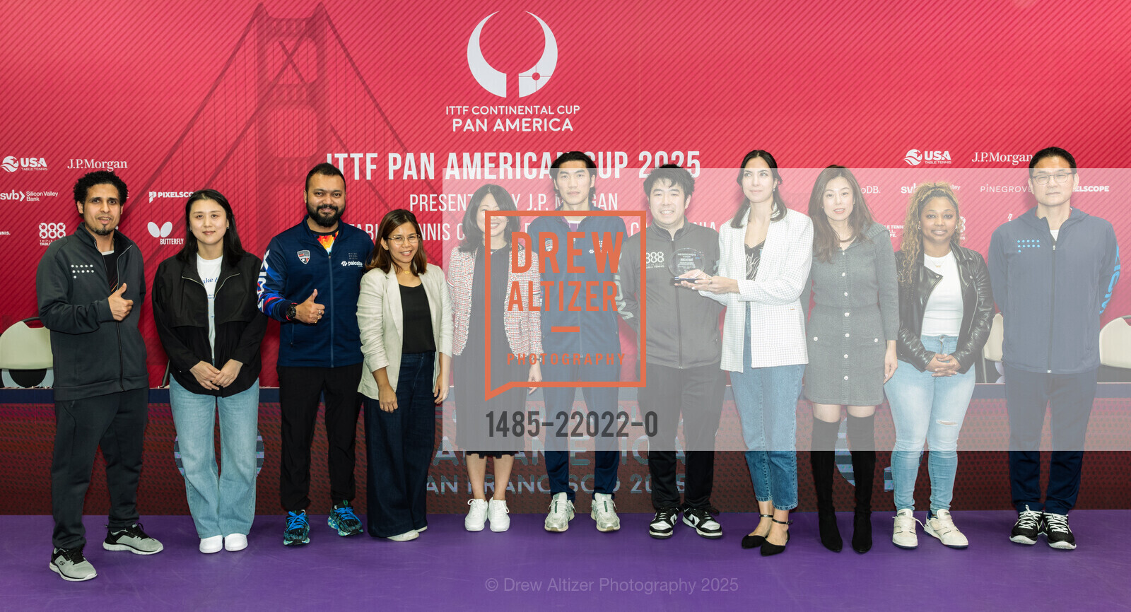 Rean Borromeo, Huifen Chan, Hyodong Song, Felix Li, Angelina Ispirian, Maggie Tian, ITTF Pan-American Cup presented by J.P. Morgan, 888 Table Tennis Center. 888 Hinckley Rd., Burlingame, CA 94010, February 23rd, 2025, Photo #1485-22022-0 Rean Borromeo, Huifen Chan, Hyodong Song, Felix Li, Angelina Ispirian, Maggie Tian, Photo #1485-22022-0