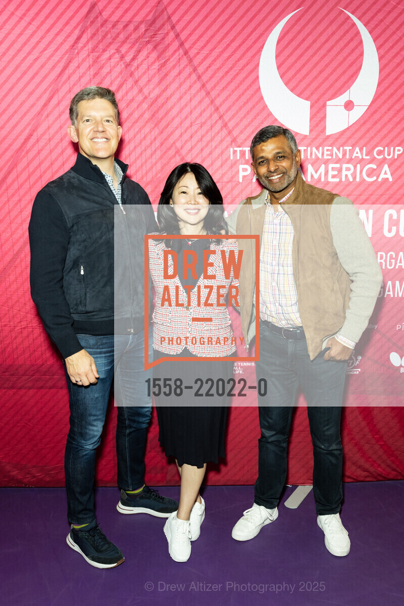 Roelof Botha, Huifen Chan, Madhu Namburi, ITTF Pan-American Cup presented by J.P. Morgan, 888 Table Tennis Center. 888 Hinckley Rd., Burlingame, CA 94010, February 23rd, 2025, Photo #1558-22022-0 Roelof Botha, Huifen Chan, Madhu Namburi, Photo #1558-22022-0