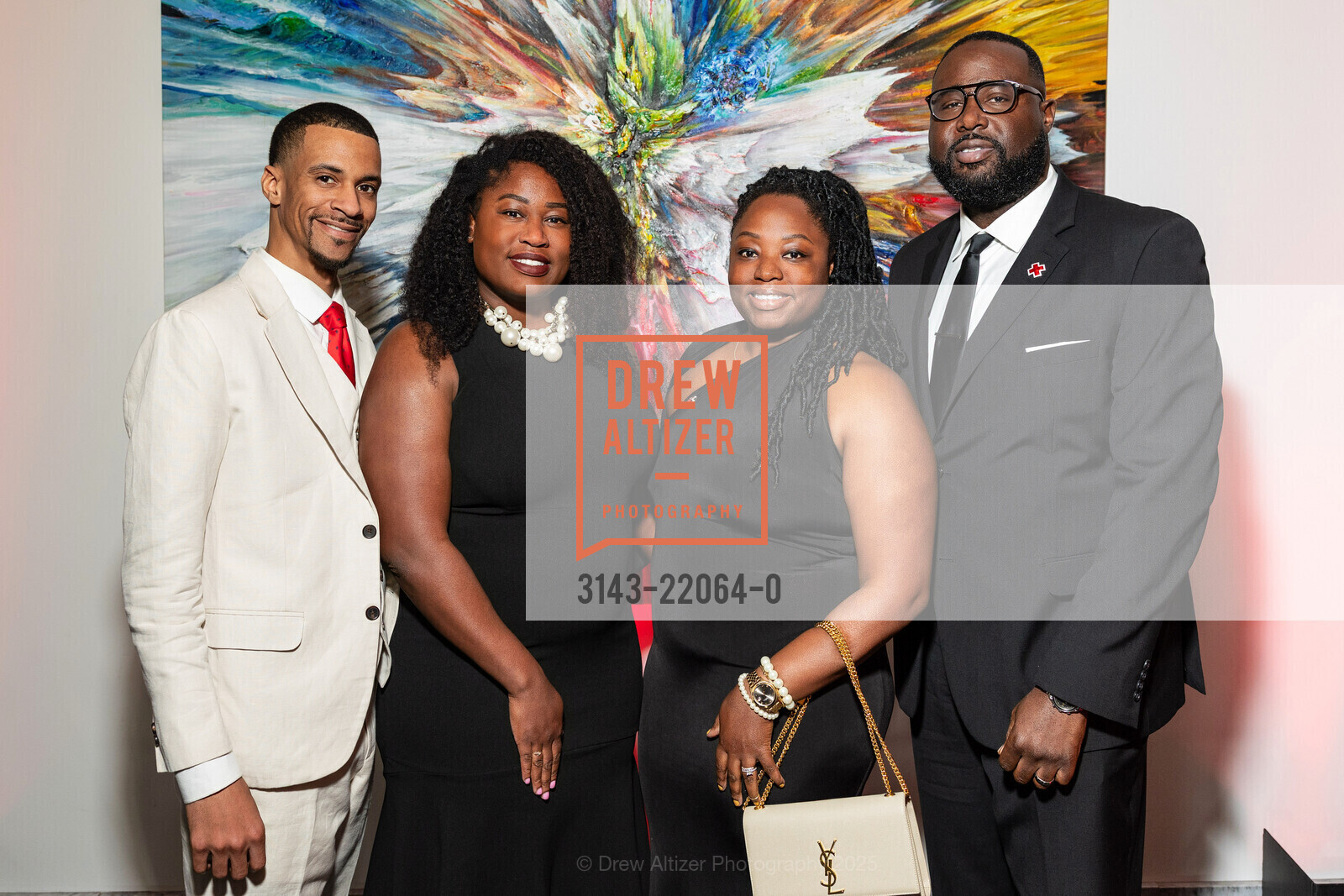 Elijah Hemphill, Brittany Hemphill, Christina Lecky, Basil Lecky, Red Cross of San Francisco's 30th Anniversary Gala 2025, The Conservatory Ballroom. 1 Sansome Street, March 22nd, 2025, Photo #3143-22064-0 Elijah Hemphill, Brittany Hemphill, Christina Lecky, Basil Lecky, Photo #3143-22064-0
