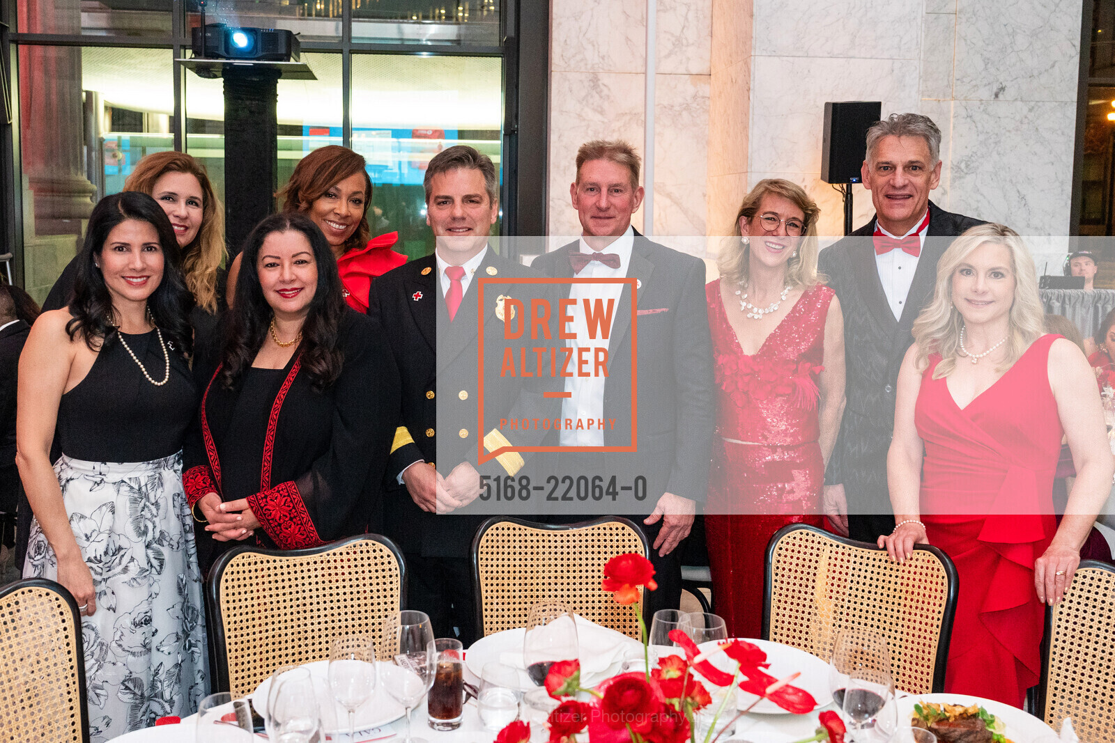 Paola Gonzalez, Jiuseppina Barretto, Hala Hijazi, Adrienne Sims, Dean Crispen, Patrick Hayes, Scott Mobley, Julie Mobley, Red Cross of San Francisco's 30th Anniversary Gala 2025, The Conservatory Ballroom. 1 Sansome Street, March 22nd, 2025, Photo #5168-22064-0 Paola Gonzalez, Jiuseppina Barretto, Hala Hijazi, Adrienne Sims, Dean Crispen, Patrick Hayes, Scott Mobley, Julie Mobley, Photo #5168-22064-0