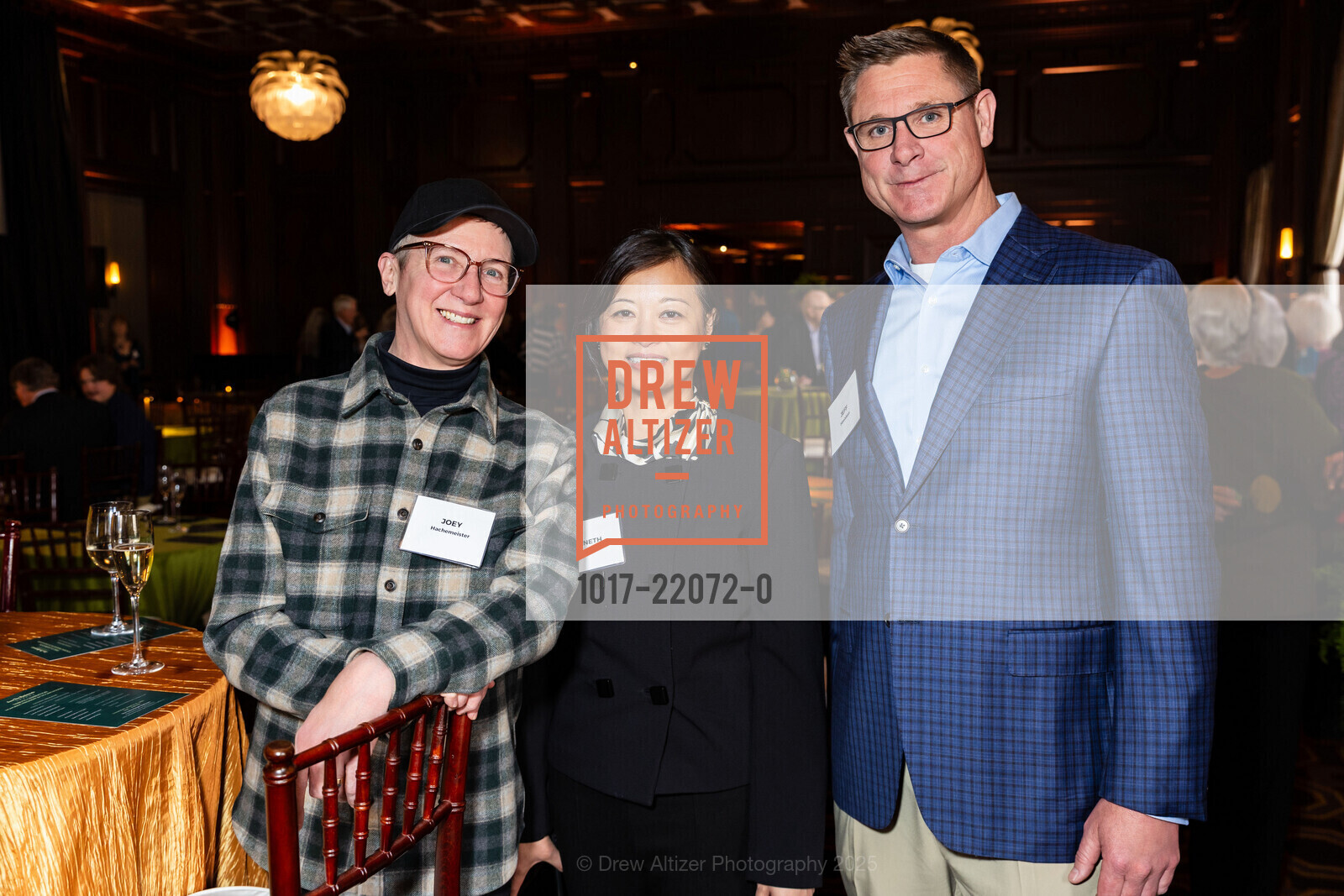 Joey Hachemeister, Linneth Lim, Jeff Hoelsken, Save the Redwoods League Farewell to CEO Sam Hodder, Merchant's Exchange Building, Julia Morgan Ballroom. 465 California Street, March 27th, 2025, Photo #1017-22072-0 Joey Hachemeister, Linneth Lim, Jeff Hoelsken, Photo #1017-22072-0