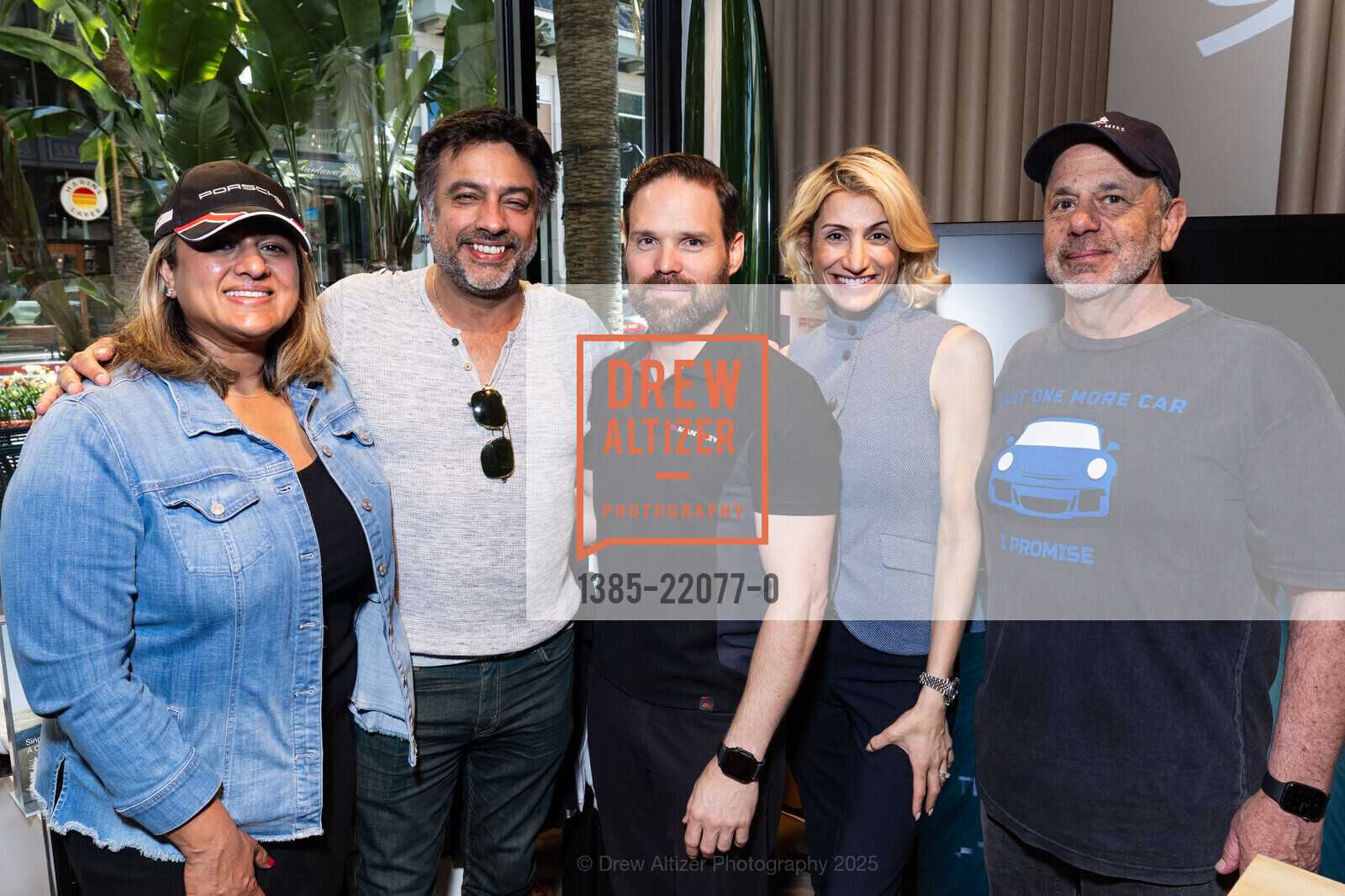 Meeta Roy, Ramesh Ramchandani, Michael Grassl, Mariah Hutchinsion, Bob Heldt, Modern Luxury Silicone Valley Magazine hosts Porsche NOW Race Car Driver Event, PorscheNOW on Santana Row. 355 Santana Row, March 29th, 2025, Photo #1385-22077-0 Meeta Roy, Ramesh Ramchandani, Michael Grassl, Mariah Hutchinsion, Bob Heldt, Photo #1385-22077-0
