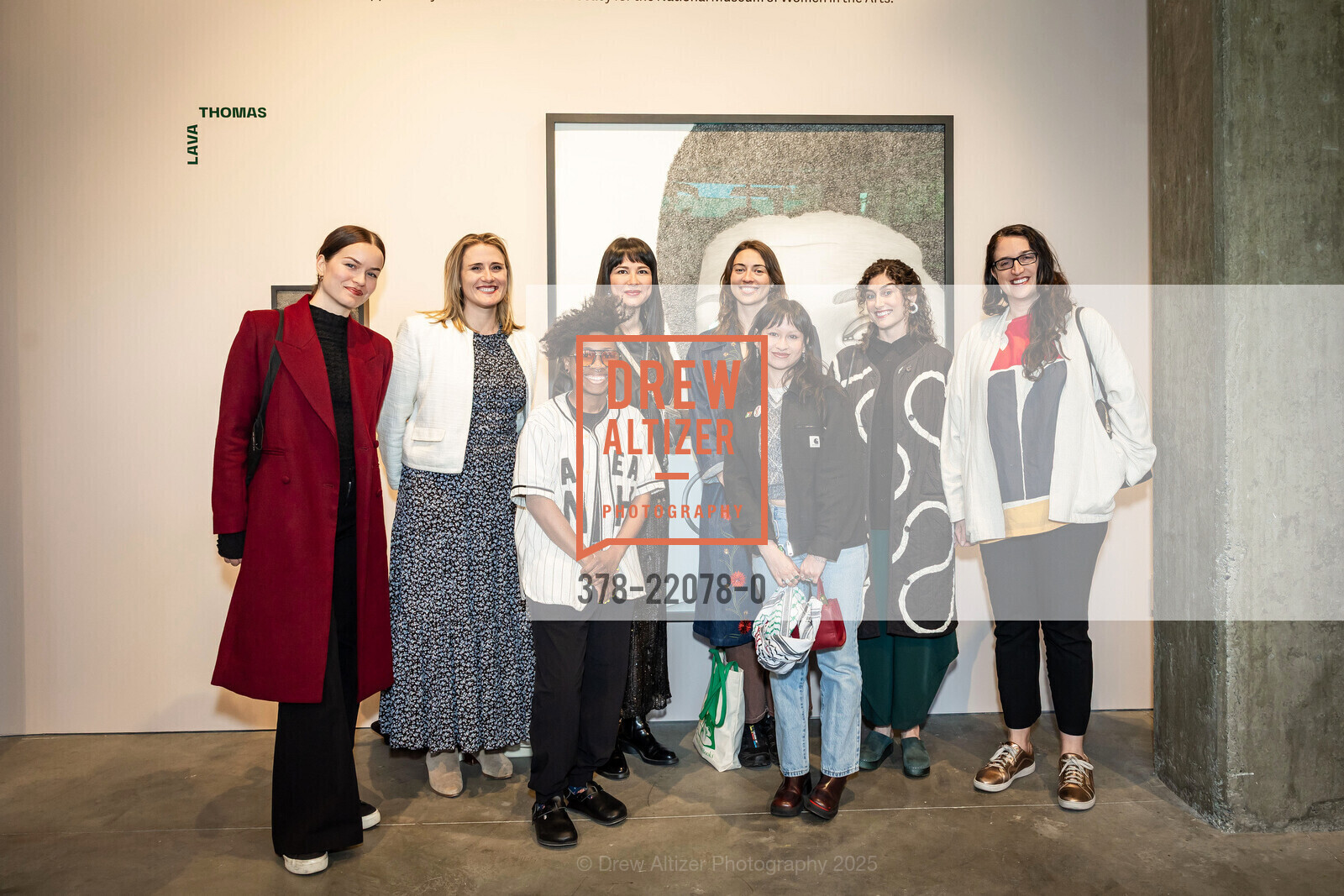 Meghan Smith, Janet Keegan, Elena Gross, Aleesa Alexander, Zoë Latzer, Vanessa Perez Winder, Heidi Robbins, Tanya Zimbardo, CCA Opening Reception for Reunited: Bay Area Candidate Artists from the National Museum of Women in the Arts' Women to Watch Program 2018 to 2024, CCA, Campus Galleery. 1480 17th Street, April 2nd, 2025, Photo #378-22078-0 Meghan Smith, Janet Keegan, Elena Gross, Aleesa Alexander, Zoë Latzer, Vanessa Perez Winder, Heidi Robbins, Tanya Zimbardo, Photo #378-22078-0