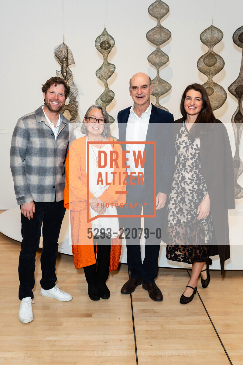 Mark George, Addie Lanier, Bob Fisher, Lexie George, SFMOMA's RUTH ASAWA: RETROSPECTIVE Exhibit Opening, SFMOMA, SFMOMA. 151 3rd Street, April 2nd, 2025, Photo #5293-22079-0 Mark George, Addie Lanier, Bob Fisher, Lexie George, Photo #5293-22079-0