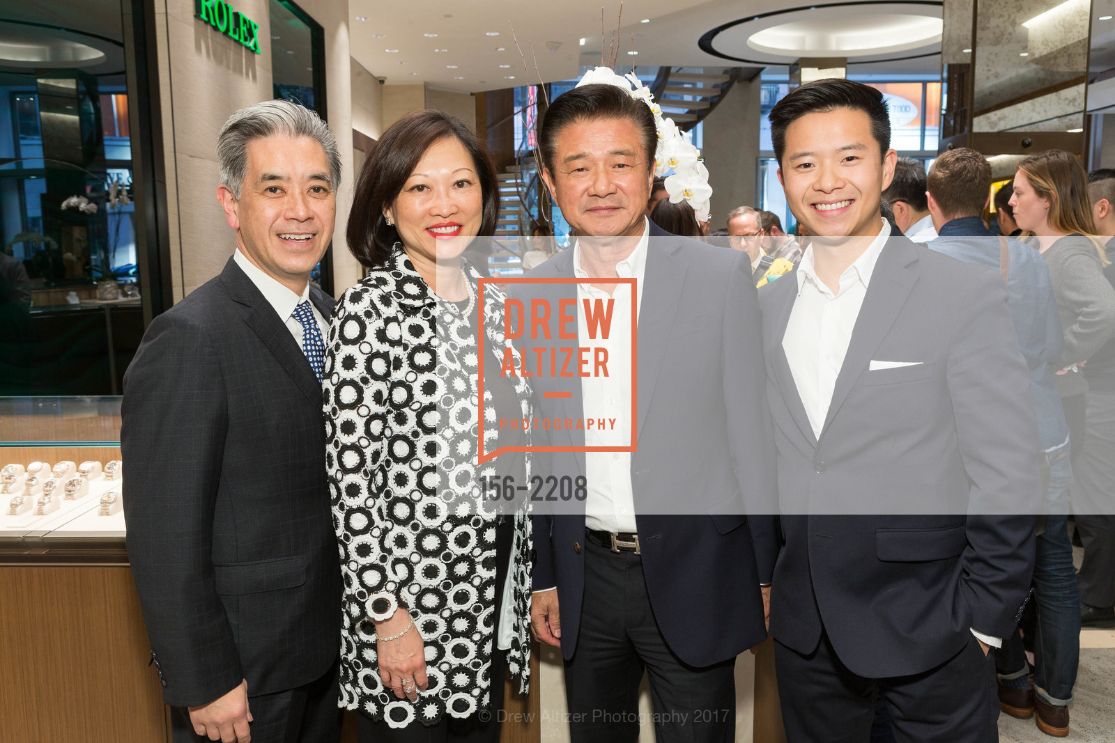 Ross Lai, Anna Lai, Howard Hugh, Michael Hugh, Rolex Baselword, Shreve & Co. 150 Post Street, May 17th, 2017, Photo #156-2208 Ross Lai, Anna Lai, Howard Hugh, Michael Hugh, Photo #156-2208