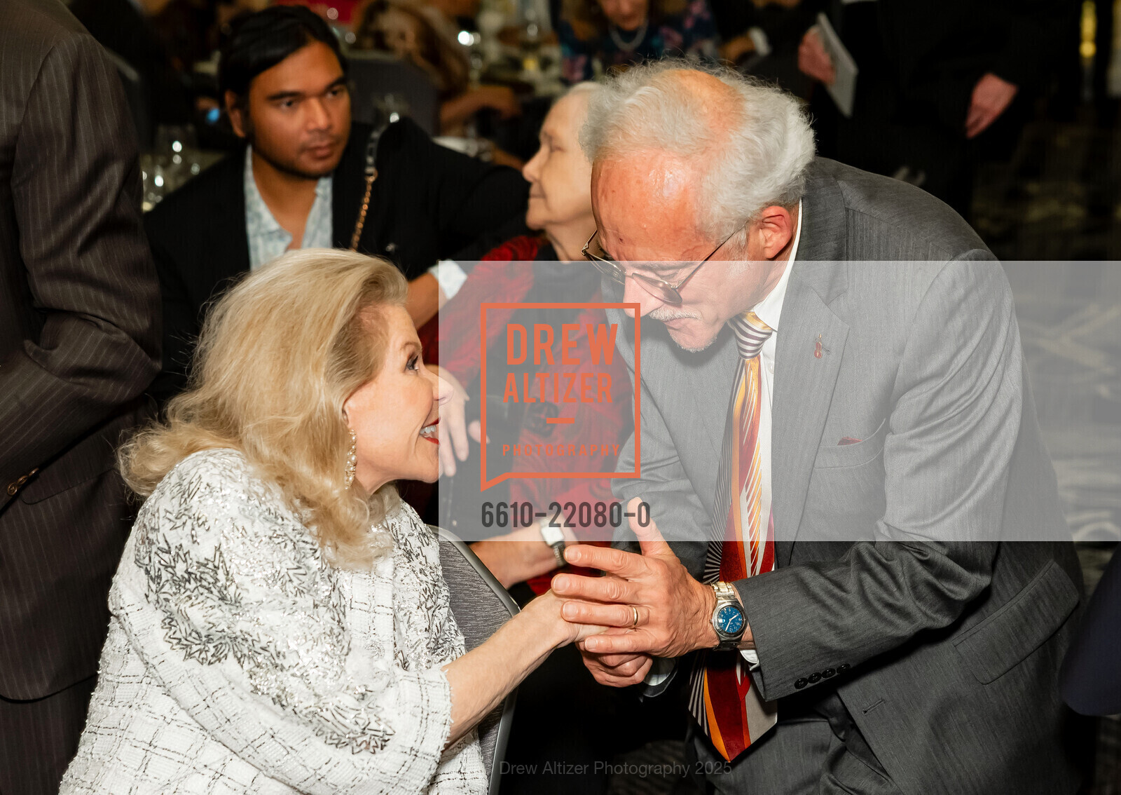 Dede Wilsey, Roland Feller, Community Music Center's 2025 Spring Gala, Ritz-Carlton Hotel San Francisco, Grand Ballroom. 600 Stockton Street, April 3rd, 2025, Photo #6610-22080-0 Dede Wilsey, Roland Feller, Photo #6610-22080-0