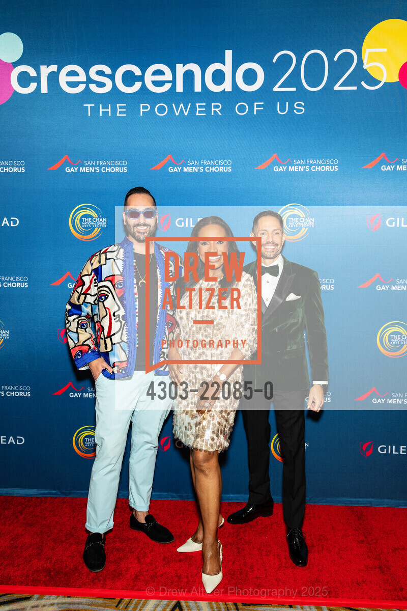 Board Member Tom Paulino, Sheryl Lee Ralph, Chris Verdugo, San Francisco Gay Men's Chorus Hosts CRESCENDO Gala, The Westin St. Francis San Francisco on Union Square. 335 Powell St, April 5th, 2025, Photo #4303-22085-0 Board Member Tom Paulino, Sheryl Lee Ralph, Chris Verdugo, Photo #4303-22085-0