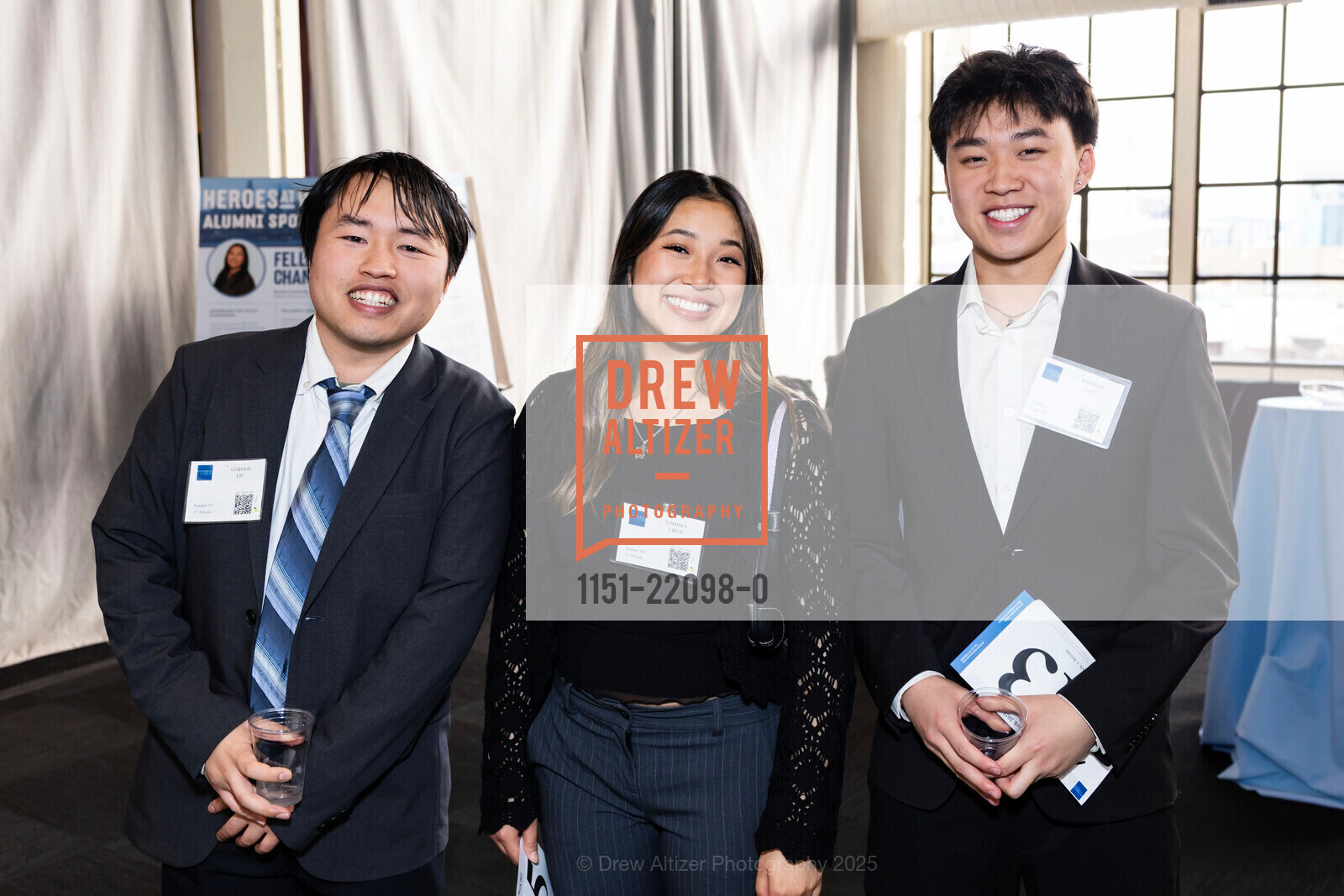 Gordon Liu, Lindsey Chun, Nathan Jann, Enterprise for Youth's HEROES AT WORK 2025, Terra Gallery. 511 Harrison Street, April 16th, 2025, Photo #1151-22098-0 Gordon Liu, Lindsey Chun, Nathan Jann, Photo #1151-22098-0