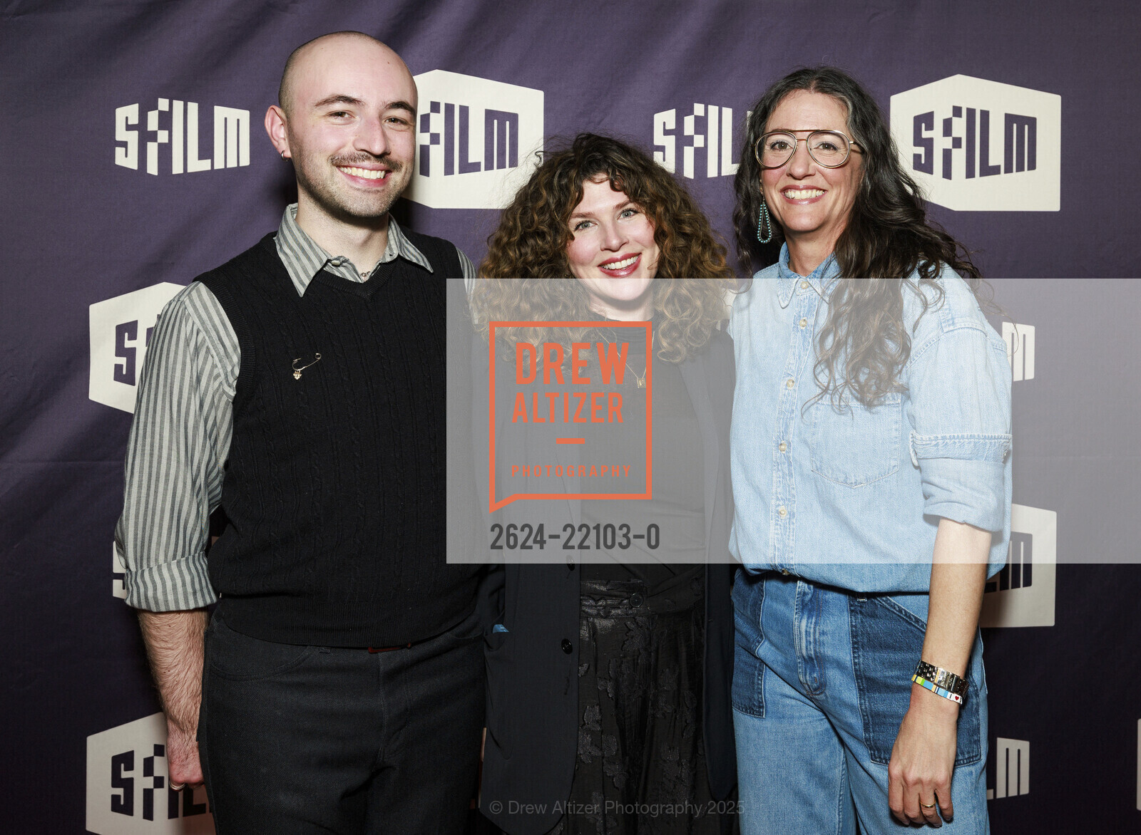 Nate Rynaski, Jessie Cohen, Justine Hebron, 68th San Franciso Int'l Film Festival Opening Night presented by SFFILM: REBUILDING Press Line and Event, Letterman Arts Center. 1 Letterman Drive, April 17th, 2025, Photo #2624-22103-0 Nate Rynaski, Jessie Cohen, Justine Hebron, Photo #2624-22103-0