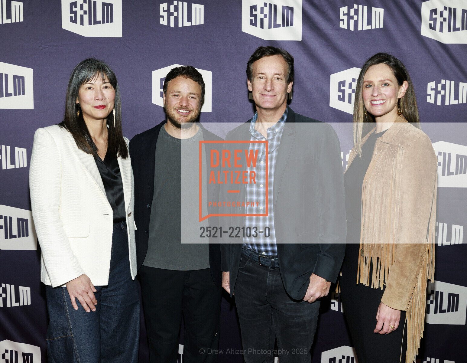 Anne Lai, Max Walker-Silverman, Todd Traina, Jessie Fairbanks, 68th San Franciso Int'l Film Festival Opening Night presented by SFFILM: REBUILDING Press Line and Event, Letterman Arts Center. 1 Letterman Drive, April 17th, 2025, Photo #2521-22103-0 Anne Lai, Max Walker-Silverman, Todd Traina, Jessie Fairbanks, Photo #2521-22103-0