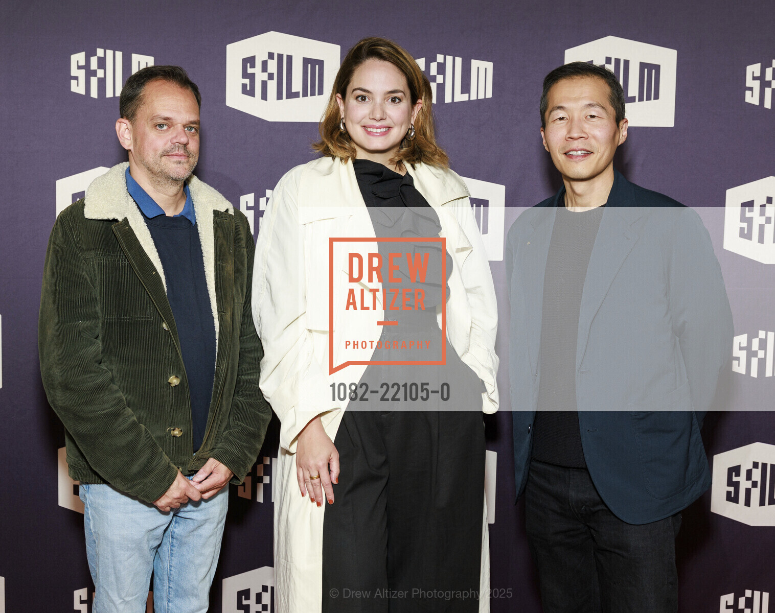 Cyprien Vial, Cristina Costantini, Lee Isaac Chung, SFFILM Festival Talk and Photo Line: Sloan Science in Cinema Prize: Talking About Twisters 2025, Premier Theater. 1 Letterman Drive, April 20th, 2025, Photo #1082-22105-0 Cyprien Vial, Cristina Costantini, Lee Isaac Chung, Photo #1082-22105-0