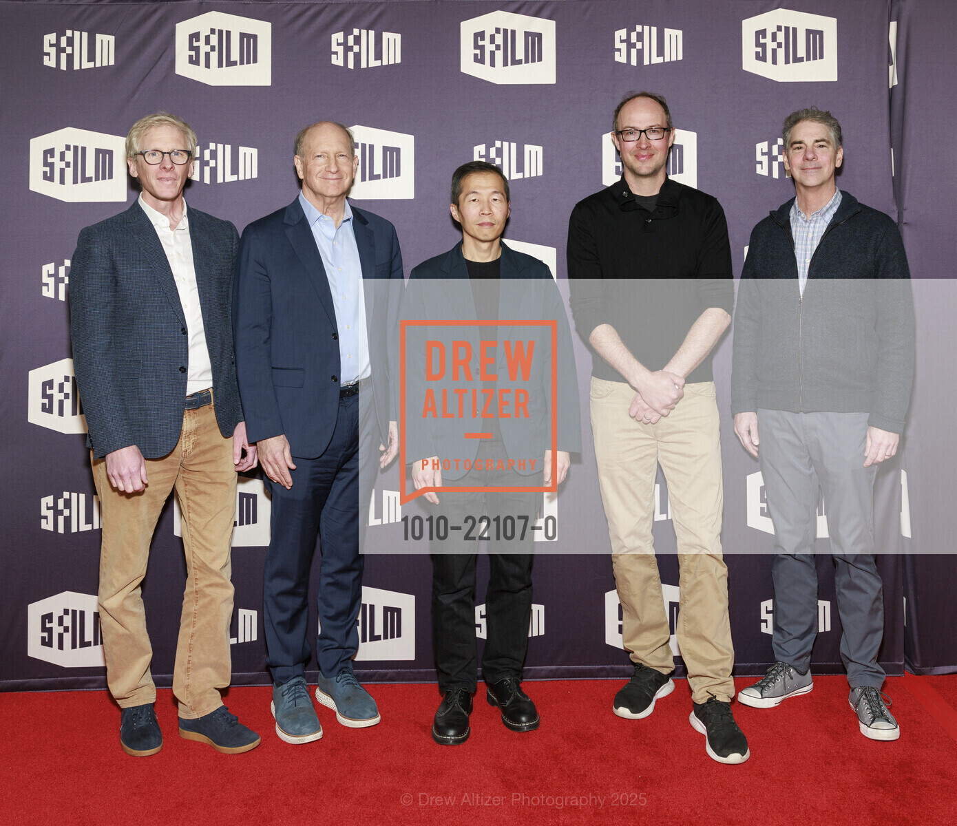 Tapio Schneider, Doron Weber, Lee Isaac Chung, Florian Witzel, Al Nelson, SFFILM: SALLY + TWISTERS + MAGMA Photo Line, Letterman Digital Arts Center. 1 Letterman Dr, April 20th, 2025, Photo #1010-22107-0 Tapio Schneider, Doron Weber, Lee Isaac Chung, Florian Witzel, Al Nelson, Photo #1010-22107-0