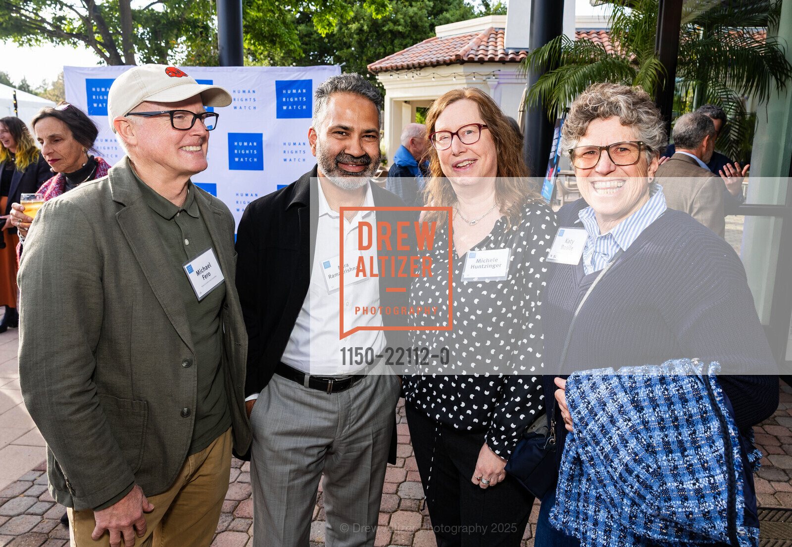 Michael Fero, Nara Ramakrishnan, Michele Huntzinger, Katy Basile, Human Rights Watch Silicon Valley Voices for Justice Celebration 2025, Menlo Circus Club. 190 Park Lane, April 22nd, 2025, Photo #1150-22112-0 Michael Fero, Nara Ramakrishnan, Michele Huntzinger, Katy Basile, Photo #1150-22112-0