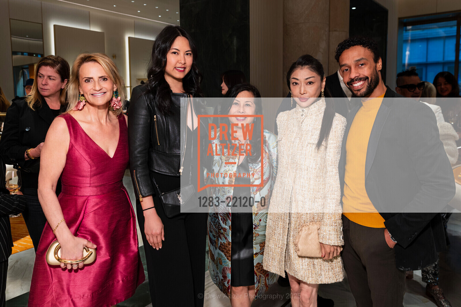 Heidi Imbus, Julie Nguyen, Sharon Seto, Kumi Stevens, Daniel Deivison-Oliveira, BVLGARI San Francisco Boutique Grand Opening 2025, BVLGARI San Francisco. 206 Grant Avenue, April 24th, 2025, Photo #1283-22120-0 Heidi Imbus, Julie Nguyen, Sharon Seto, Kumi Stevens, Daniel Deivison-Oliveira, Photo #1283-22120-0
