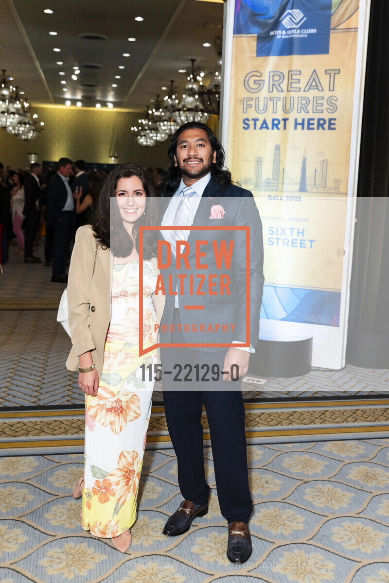 Lucy Falconi, Shiva Devarajan, Boys and Girls Club of San Francisco 2025 Gala, Fairmont SF. 950 Mason St., San Francisco, CA 94121, April 26th, 2025, Photo #115-22129-0 Lucy Falconi, Shiva Devarajan, Photo #115-22129-0