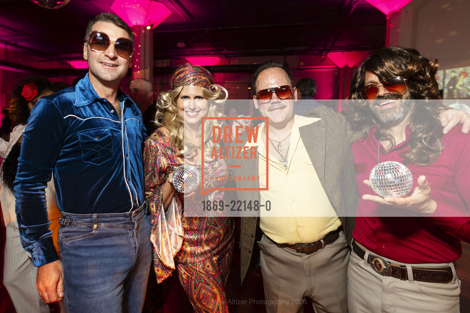 Mark Miness, Sharyn Bires, Mac Hedges, Adam Ballard, THE DISCO BALL Dress for Success San Francisco's Gala 2025, Terra Gallery. 511 Harrison Street, May 3rd, 2025, Photo #1869-22148-0 Mark Miness, Sharyn Bires, Mac Hedges, Adam Ballard, Photo #1869-22148-0