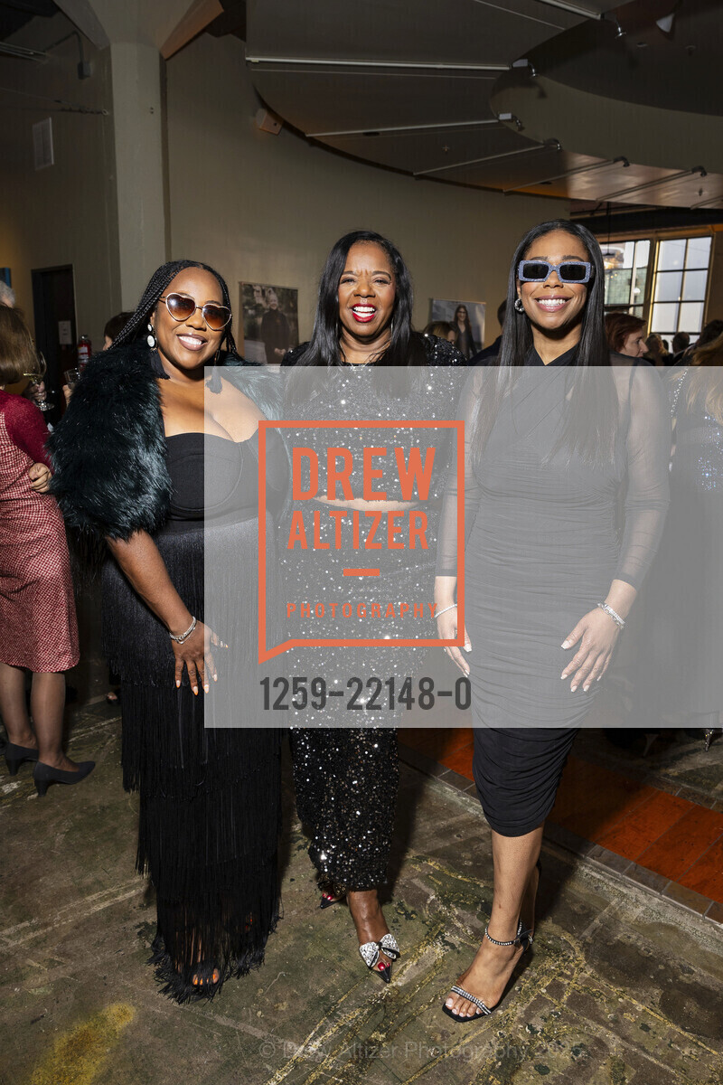 Victoria Doyle, Cathy Adams, Ay'Anna Moody, THE DISCO BALL Dress for Success San Francisco's Gala 2025, Terra Gallery. 511 Harrison Street, May 3rd, 2025, Photo #1259-22148-0 Victoria Doyle, Cathy Adams, Ay'Anna Moody, Photo #1259-22148-0
