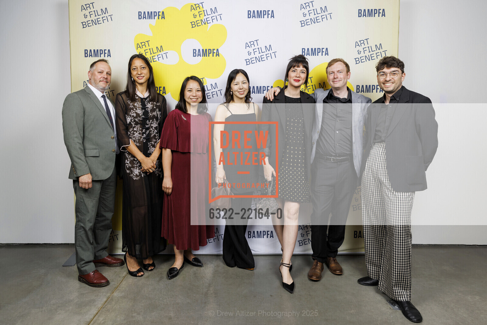 Doug Dickens, Lauren Dickens, Elaine Yau, Victoria Sung, Aleesa Alexander, Albert Lewis, Anthony Graham, BAMPFA 2025 Art and Film Benefit, BAMPFA. 2120 Oxford Street, May 10th, 2025, Photo #6322-22164-0 Doug Dickens, Lauren Dickens, Elaine Yau, Victoria Sung, Aleesa Alexander, Albert Lewis, Anthony Graham, Photo #6322-22164-0