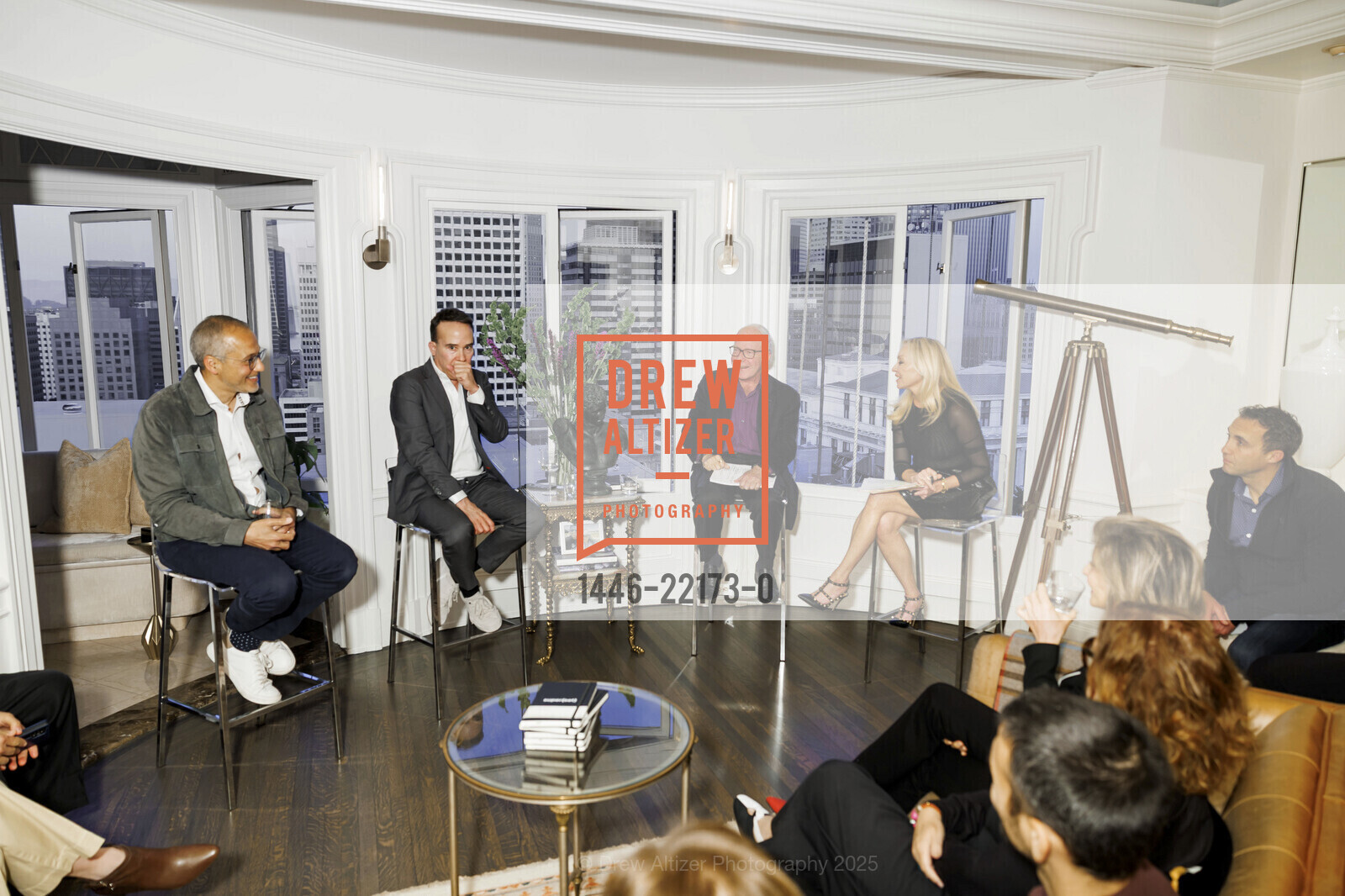 Omar Tawakol, Tom Chavez, John Hagel, Rebecca Kaykas-Wolff, The Luminary Societies: From Fear to Flow - Possibility in the Age of AI, Private Residence, May 15th, 2025, Photo #1446-22173-0 Omar Tawakol, Tom Chavez, John Hagel, Rebecca Kaykas-Wolff, Photo #1446-22173-0