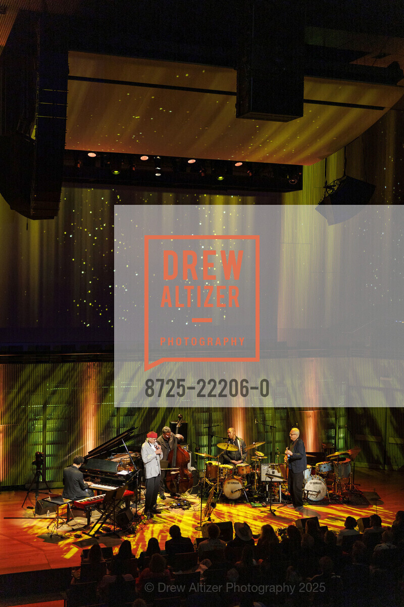 Jason Moran, Charles Lloyd, Larry Grenadier, Eric Harland, Bill Frisell, SFJAZZ's Annual Gala Honoring Don Was, SF SFJAZZ Center & Tent. 110 Franklin 201 Franklin Street, June 12th, 2025, Photo #8725-22206-0 Jason Moran, Charles Lloyd, Larry Grenadier, Eric Harland, Bill Frisell, Photo #8725-22206-0