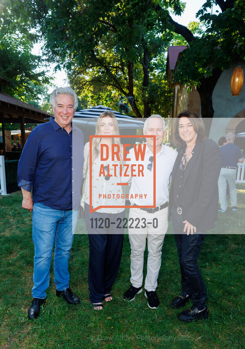 Rene Mandel, Jessica McMillan, Curt Branom, Gigi Gaston, Uytengsu Family Opening Night at Charles Krug + Patron Dinner at Trinchero Family Estates for Festival Napa Valley 2025, Location Edit Charles Krug + Trinchero Family Estates. 3070 North St Helena Hwy, July 11th, 2025, Photo #1120-22223-0 Rene Mandel, Jessica McMillan, Curt Branom, Gigi Gaston, Photo #1120-22223-0