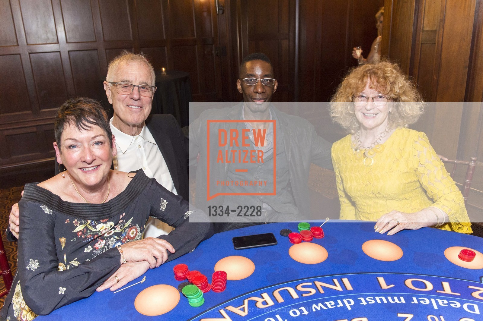 Debbie Dells, Steve Dells, Mark Awobuluyi, Mary Valledor, Holy Family Day Home Casino Night 2017, Julia Morgan Ballroom, May 18th, 2017, Photo #1334-2228 Debbie Dells, Steve Dells, Mark Awobuluyi, Mary Valledor, Photo #1334-2228