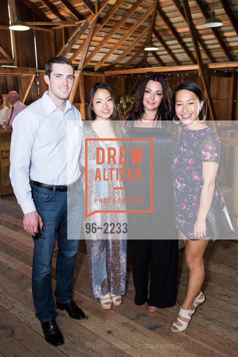Paul Litchfield, Marisol Yu, Ana Ferris, Jamie Miller, Silicon Valley Wine Auction 2017, Runnymede Farm. 980 Runnymede Rd. Woodside, California, May 20th, 2017, Photo #96-2233 Paul Litchfield, Marisol Yu, Ana Ferris, Jamie Miller, Photo #96-2233
