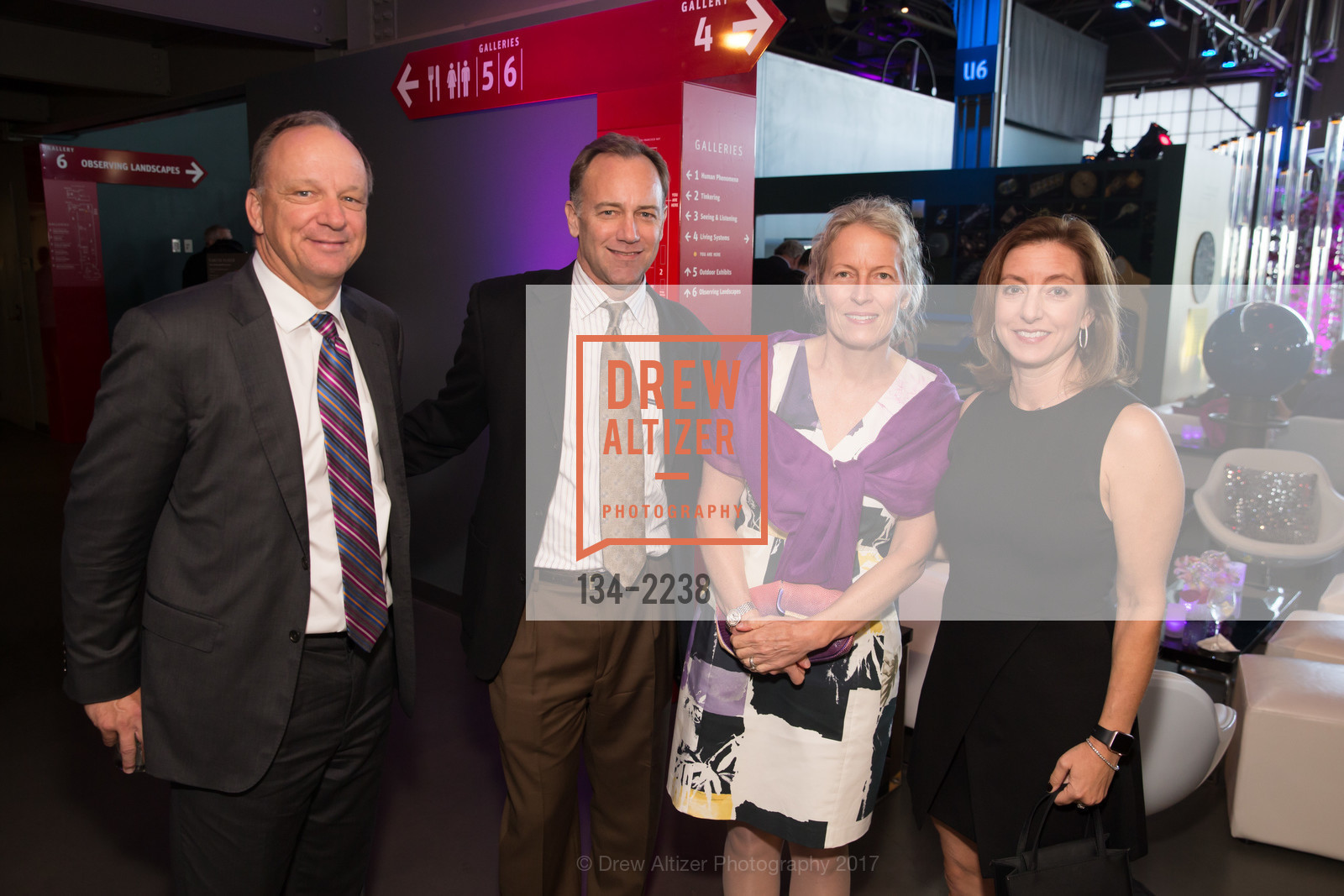 Dave Holtman, John Rohrer, Shona Brown, Carla Holtman, Party at the Piers Exploratorium Spring Gala: Phenomenal, Exploratorium. Pier 15, San Francisco CA 94111, May 17th, 2017, Photo #134-2238 Dave Holtman, John Rohrer, Shona Brown, Carla Holtman, Photo #134-2238