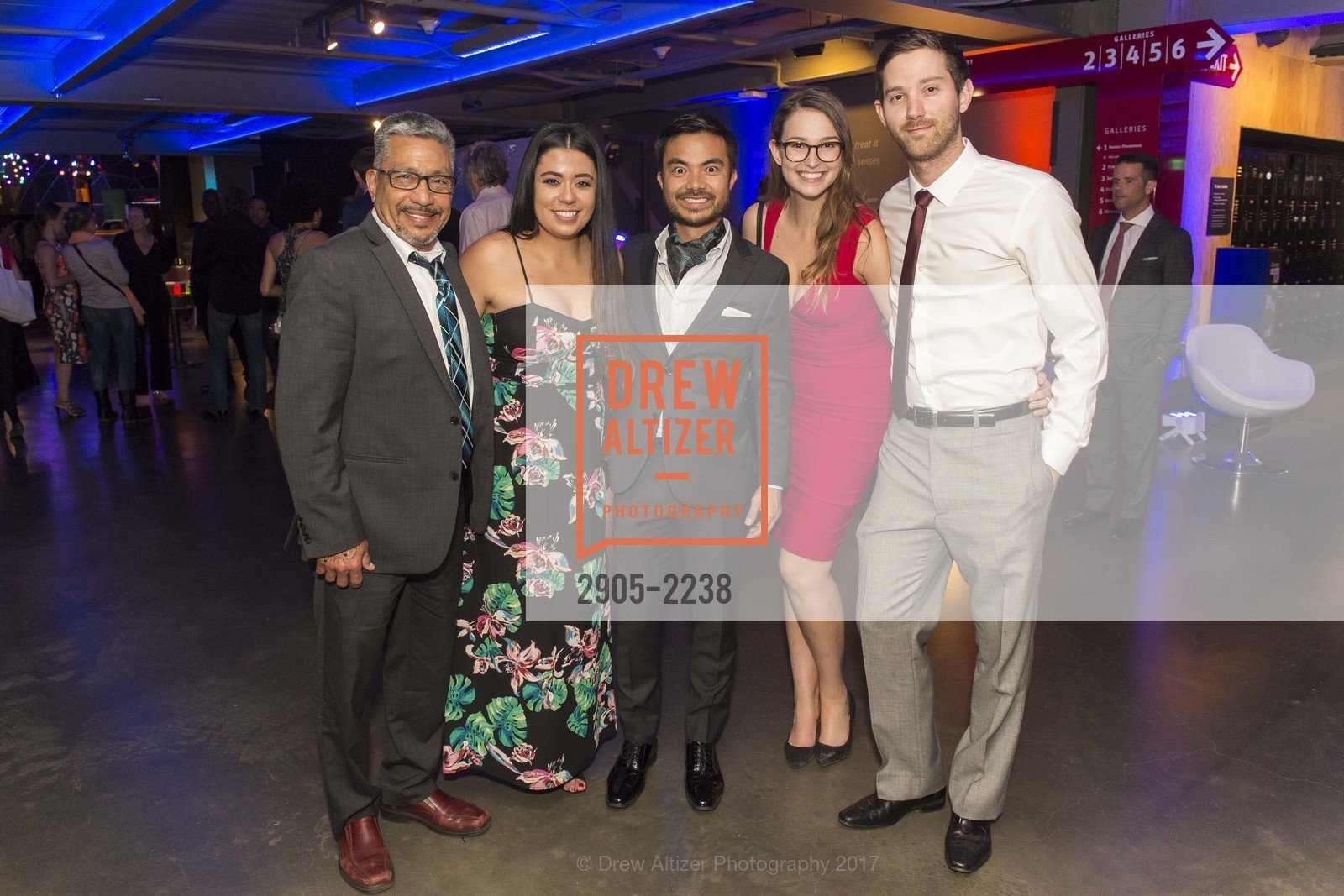 Carlos Sosa, Erika Sosa, John Campos, Katherine O'Hara, Joe Scandlios, Party at the Piers Exploratorium Spring Gala: Phenomenal, Exploratorium. Pier 15, San Francisco CA 94111, May 17th, 2017, Photo #2905-2238 Carlos Sosa, Erika Sosa, John Campos, Katherine O'Hara, Joe Scandlios, Photo #2905-2238