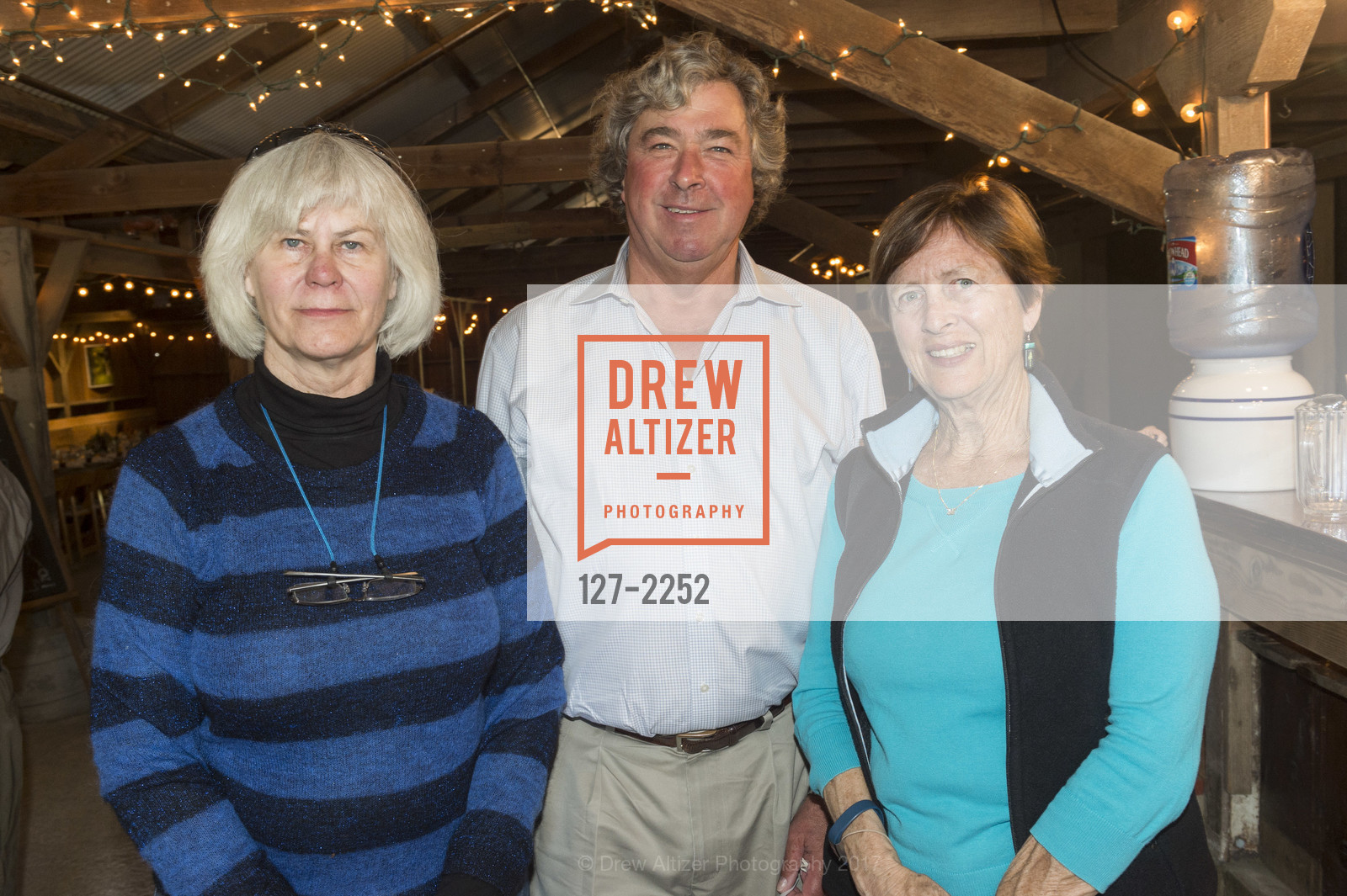 Carol Jensen, Justin Faggioli, Peggy Light, Save the Redwoods League Canopy Club Annual Dinner 2017, TomKat Ranch, May 20th, 2017, Photo #127-2252 Carol Jensen, Justin Faggioli, Peggy Light, Photo #127-2252