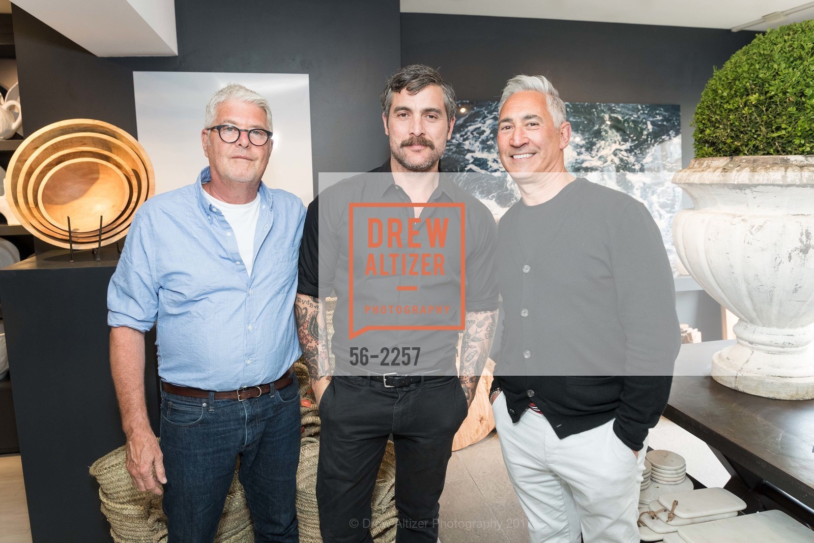 Gary McNatton, Doug Friedman, Michael Bodziner, Hudson Grace Book Signing - Nick Voulgaris III and Douglas Friedman "The Seadside House: Living on the Water", Hudson Grace. 3350 Sacramento Street, May 22nd, 2017, Photo #56-2257 Gary McNatton, Doug Friedman, Michael Bodziner, Photo #56-2257