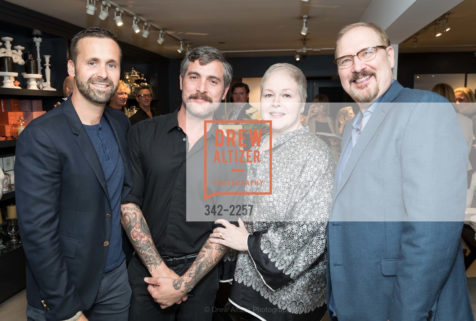 Nick Voulgaris III, Doug Friedman, Hillary Daw, Kurt Daw, Hudson Grace Book Signing - Nick Voulgaris III and Douglas Friedman "The Seadside House: Living on the Water", Hudson Grace. 3350 Sacramento Street, May 22nd, 2017, Photo #342-2257 Nick Voulgaris III, Doug Friedman, Hillary Daw, Kurt Daw, Photo #342-2257