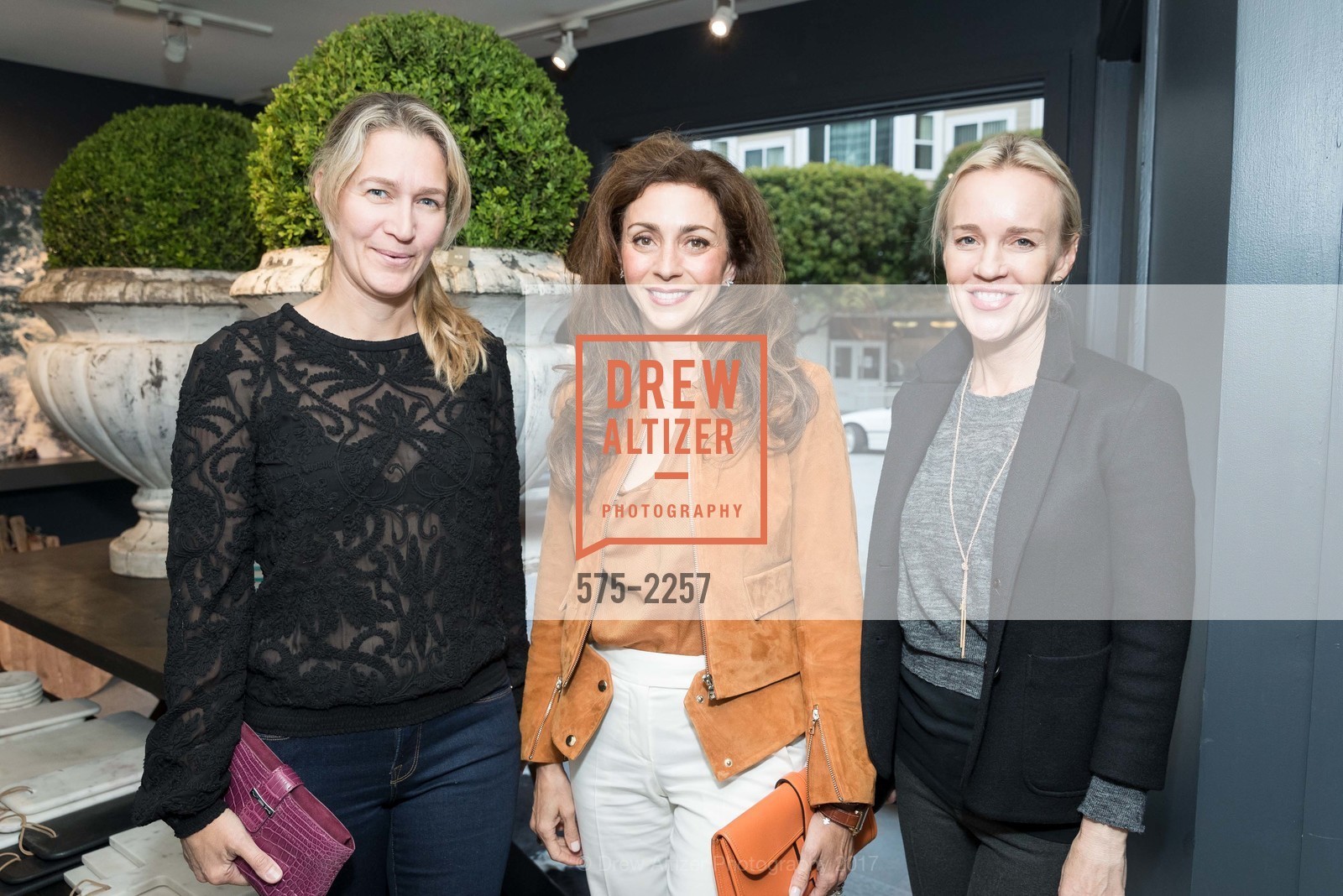 Nina Stanford, Maryam Muduroglu, Heidi Castelein, Hudson Grace Book Signing - Nick Voulgaris III and Douglas Friedman "The Seadside House: Living on the Water", Hudson Grace. 3350 Sacramento Street, May 22nd, 2017, Photo #575-2257 Nina Stanford, Maryam Muduroglu, Heidi Castelein, Photo #575-2257