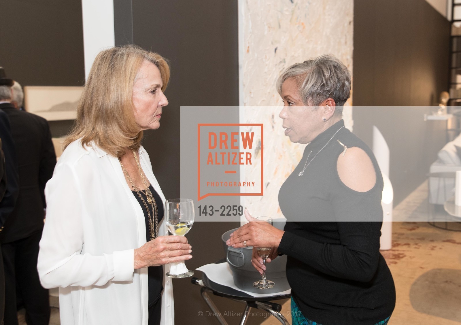 Sharon Guy, Deborah Jackson, Fashion Fights Arthritis Launch Party, DZine Gallery. 128 Utah St. San Francisco, California, May 24th, 2017, Photo #143-2259 Sharon Guy, Deborah Jackson, Photo #143-2259