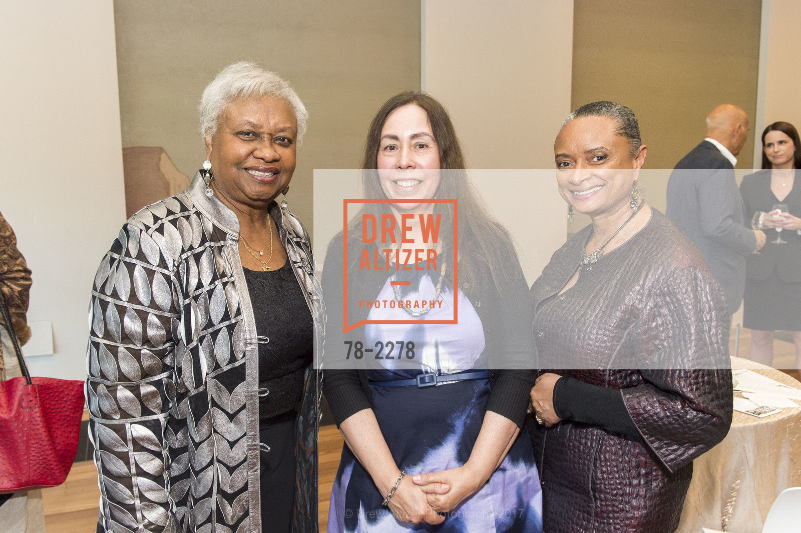 Allison Nicholas Metz, Lisa Nunez Hancock, Angelique Tompkins, Revelations Donor Reception at the de Young, de Young Museum, June 2nd, 2017, Photo #78-2278 Allison Nicholas Metz, Lisa Nunez Hancock, Angelique Tompkins, Photo #78-2278