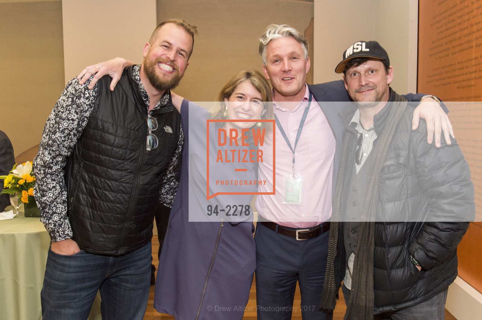 Gregory Stock, Emma Acker, Julian Cox, Matt Arnett, Revelations Donor Reception at the de Young, de Young Museum, June 2nd, 2017, Photo #94-2278 Gregory Stock, Emma Acker, Julian Cox, Matt Arnett, Photo #94-2278