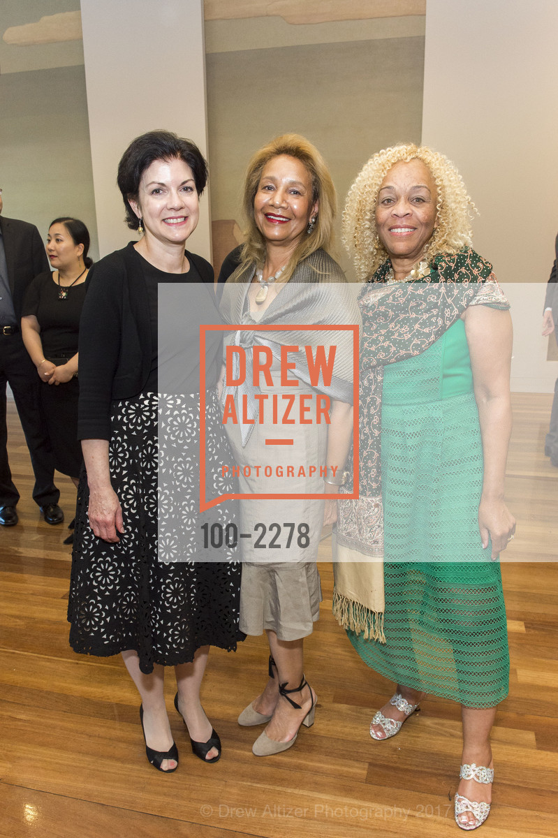 Megan Bourne, Rosemary Clark, Valata Jenkins Monroe, Revelations Donor Reception at the de Young, de Young Museum, June 2nd, 2017, Photo #100-2278 Megan Bourne, Rosemary Clark, Valata Jenkins Monroe, Photo #100-2278