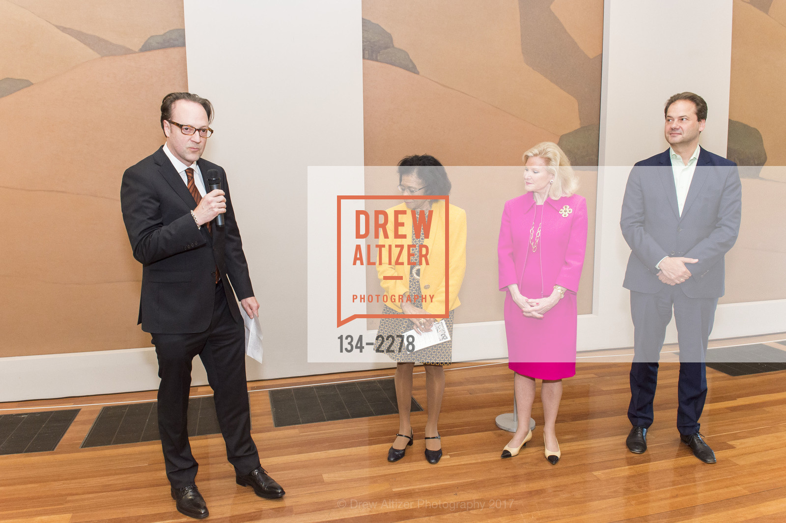 Timothy Anglin Burgard, Belva Davis, Dede Wilsey, Max Hollein, Revelations Donor Reception at the de Young, San Francisco, April 11th, 2018, Photo #134-2278 Timothy Anglin Burgard, Belva Davis, Dede Wilsey, Max Hollein, Photo #134-2278