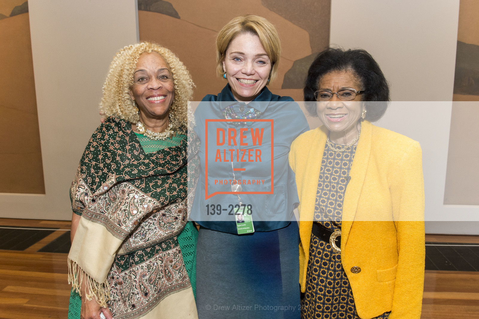 Valata Jenkins Monroe, Sheila Pressley, Belva Davis, Revelations Donor Reception at the de Young, de Young Museum, June 2nd, 2017, Photo #139-2278 Valata Jenkins Monroe, Sheila Pressley, Belva Davis, Photo #139-2278