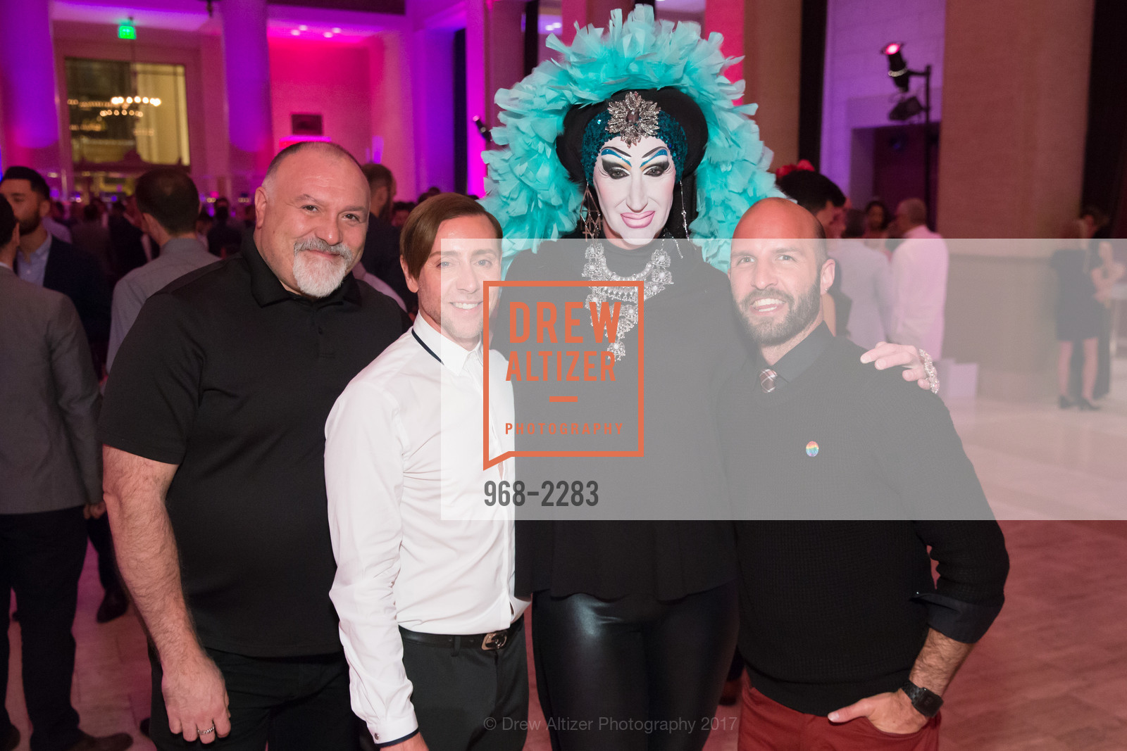Michael Youens, Mark Rhoades, Sister Roma, Christopher Vasquez, VIP Pride Party 2017, Bently Reserve, June 2nd, 2017, Photo #968-2283 Michael Youens, Mark Rhoades, Sister Roma, Christopher Vasquez, Photo #968-2283