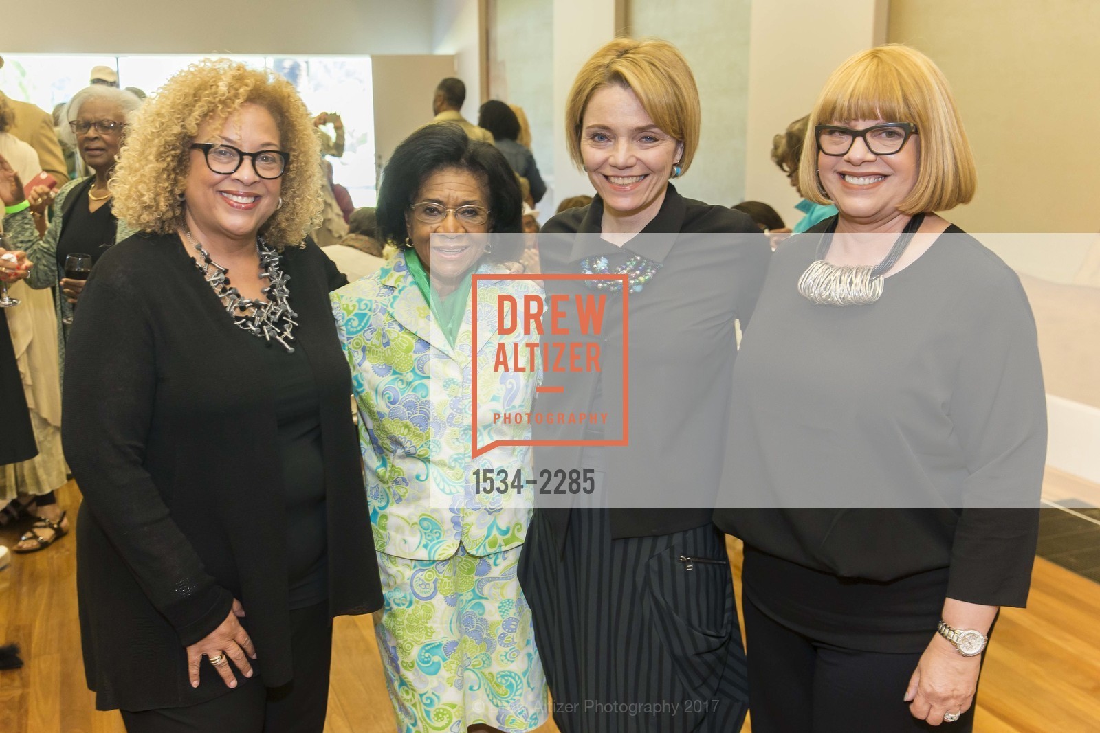 Sharon Bell, Belva Davis, Sheila Pressley, Karen Francois, 'Revelations' Reception Hosted by LINKS, de Young Museum, June 3rd, 2017, Photo #1534-2285 Sharon Bell, Belva Davis, Sheila Pressley, Karen Francois, Photo #1534-2285