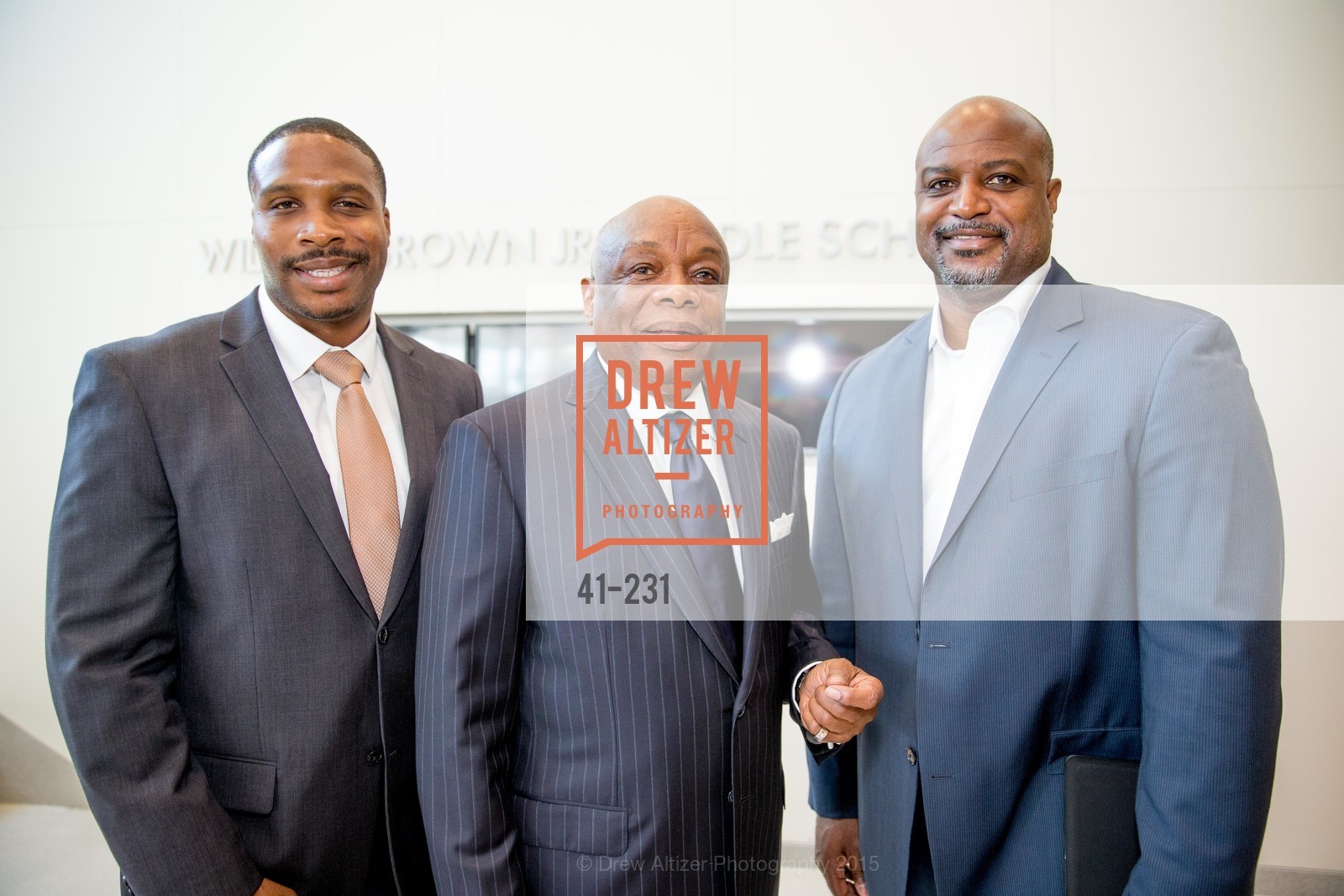 Willie Brown, Wayne Jones, Gucci & Vogue Dinner, Willie L. Brown Middle School. Willie L. Brown Middle School, . 2055 Silver Avenue, August 13th, 2015, Photo #41-231 Willie Brown, Wayne Jones, Photo #41-231