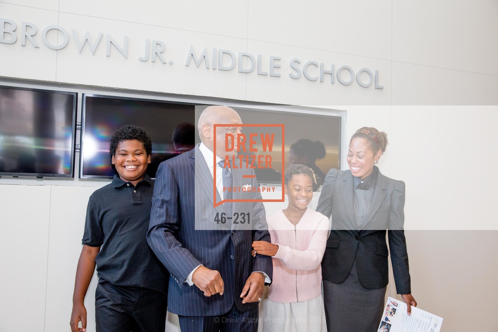 Lordes Brown, Willie Brown, Matea Brown, Isabelle Brown, Willie L. Brown Middle School Ribbon Cutting Ceremony, Willie L. Brown Middle School. 2055 Silver Avenue, August 13th, 2015,Drew Altizer, Drew Altizer Photography, full-service agency, private events, San Francisco photographer, photographer california