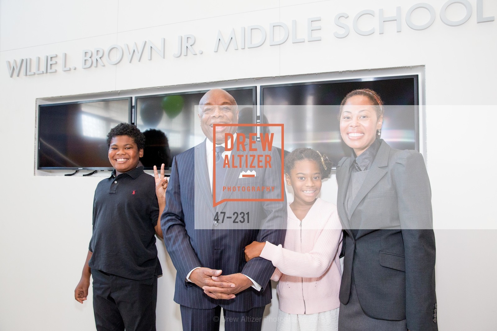 Lordes Brown, Willie Brown, Matea Brown, Isabelle Brown, Willie L. Brown Middle School Ribbon Cutting Ceremony, Willie L. Brown Middle School. 2055 Silver Avenue, August 13th, 2015,Drew Altizer, Drew Altizer Photography, full-service event agency, private events, San Francisco photographer, photographer California