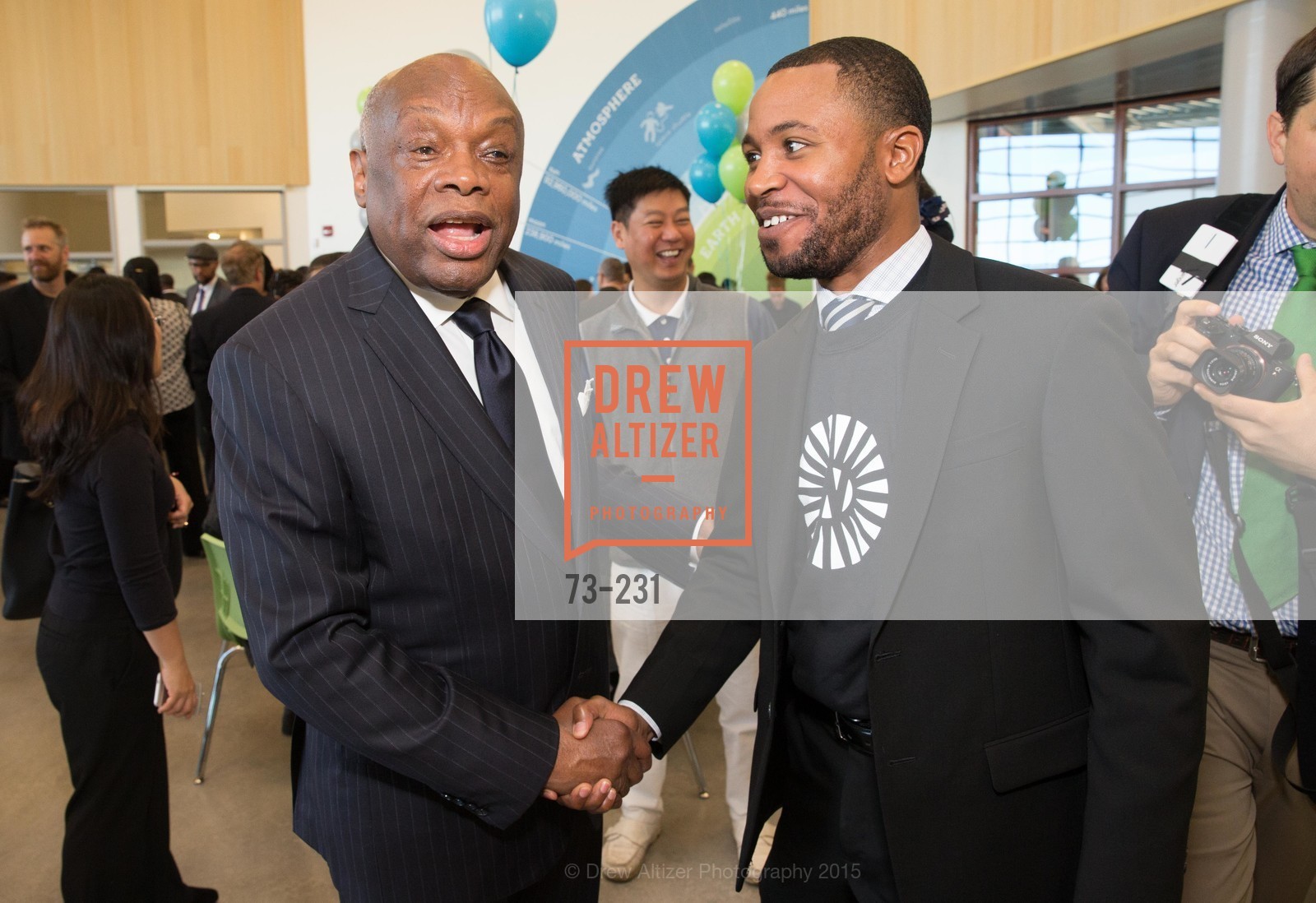 Willie Brown, Demetrius Hobson, Gucci & Vogue Dinner, Willie L. Brown Middle School. Willie L. Brown Middle School, . 2055 Silver Avenue, August 13th, 2015, Photo #73-231 Willie Brown, Demetrius Hobson, Photo #73-231
