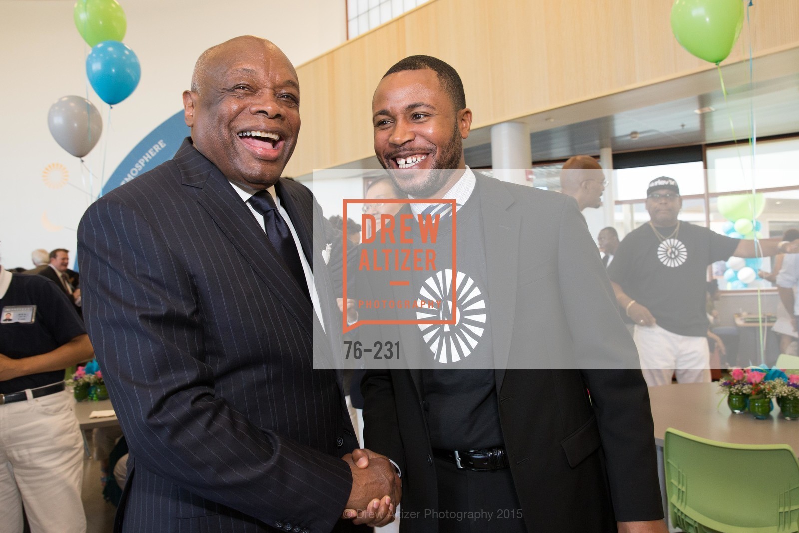 Willie Brown, Demetrius Hobson, Gucci & Vogue Dinner, Willie L. Brown Middle School. Willie L. Brown Middle School, . 2055 Silver Avenue, August 13th, 2015, Photo #76-231 Willie Brown, Demetrius Hobson, Photo #76-231