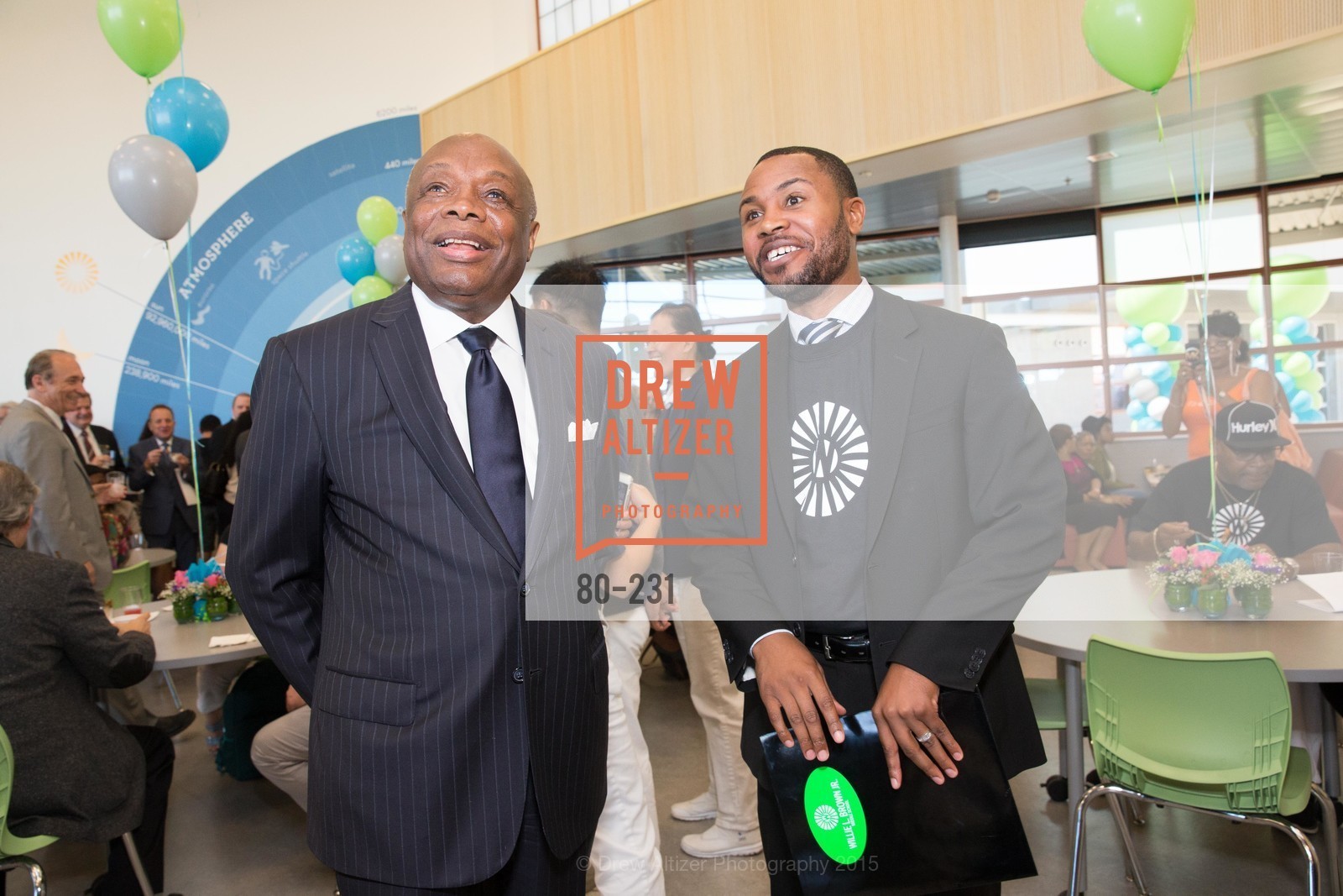 Willie Brown, Demetrius Hobson, Gucci & Vogue Dinner, Willie L. Brown Middle School. Willie L. Brown Middle School, . 2055 Silver Avenue, August 13th, 2015, Photo #80-231 Willie Brown, Demetrius Hobson, Photo #80-231