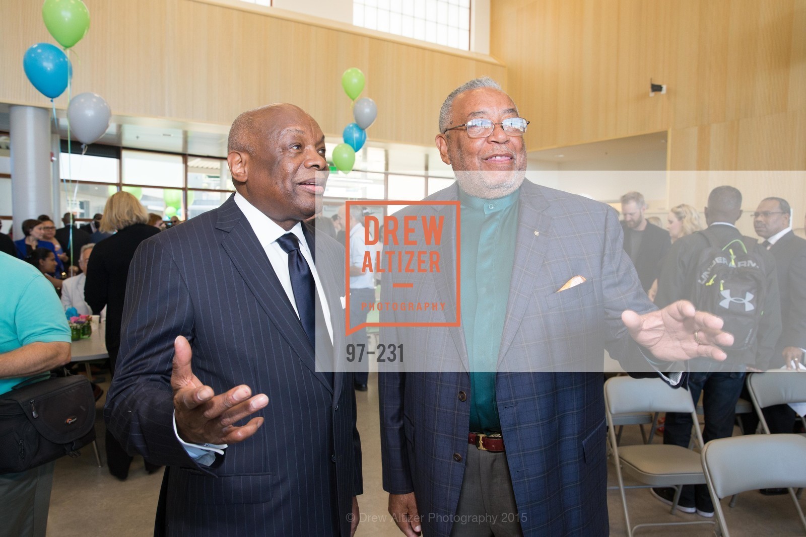Willie Brown, Louis Garett, Gucci & Vogue Dinner, Willie L. Brown Middle School. Willie L. Brown Middle School, . 2055 Silver Avenue, August 13th, 2015, Photo #97-231 Willie Brown, Louis Garett, Photo #97-231
