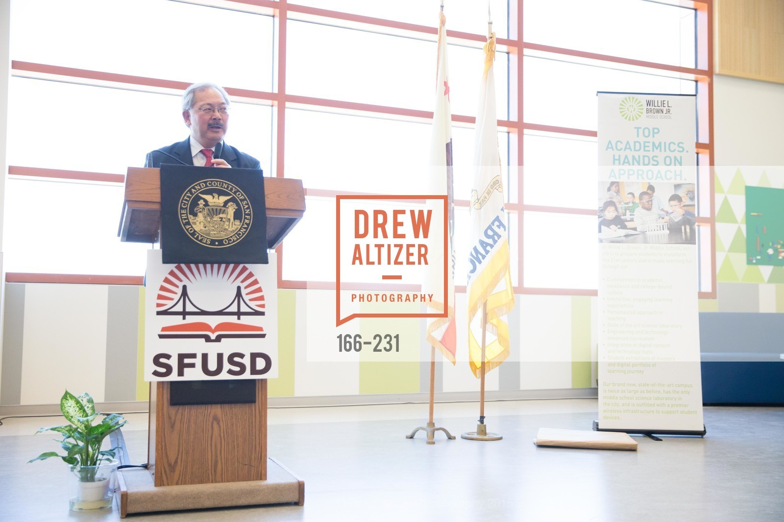 Ed Lee, Willie L. Brown Middle School Ribbon Cutting Ceremony, Willie L. Brown Middle School. 2055 Silver Avenue, August 13th, 2015,Drew Altizer, Drew Altizer Photography, full-service agency, private events, San Francisco photographer, photographer california